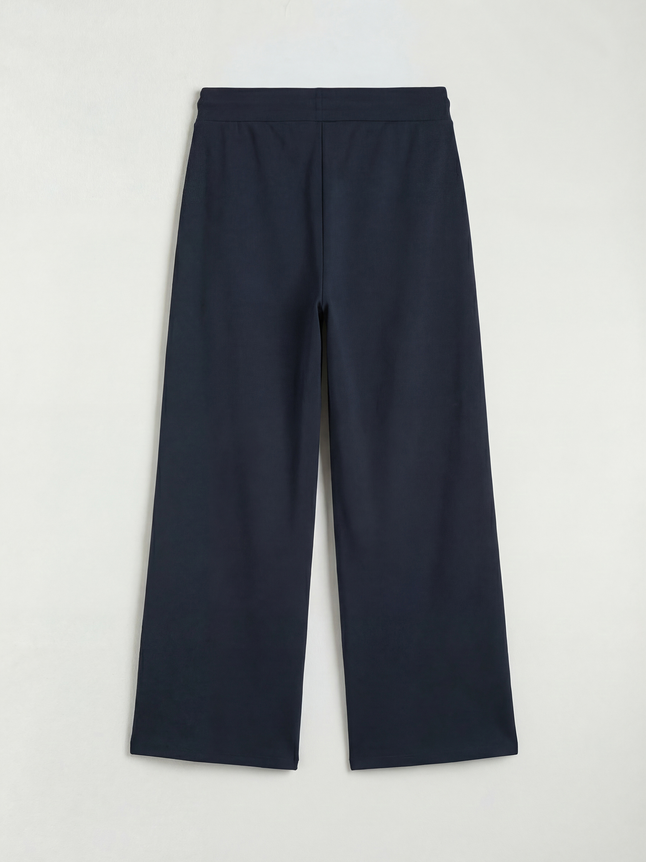 Lacivert Beli Lastikli Geniş Paça Kadın Eşofman Altı-5