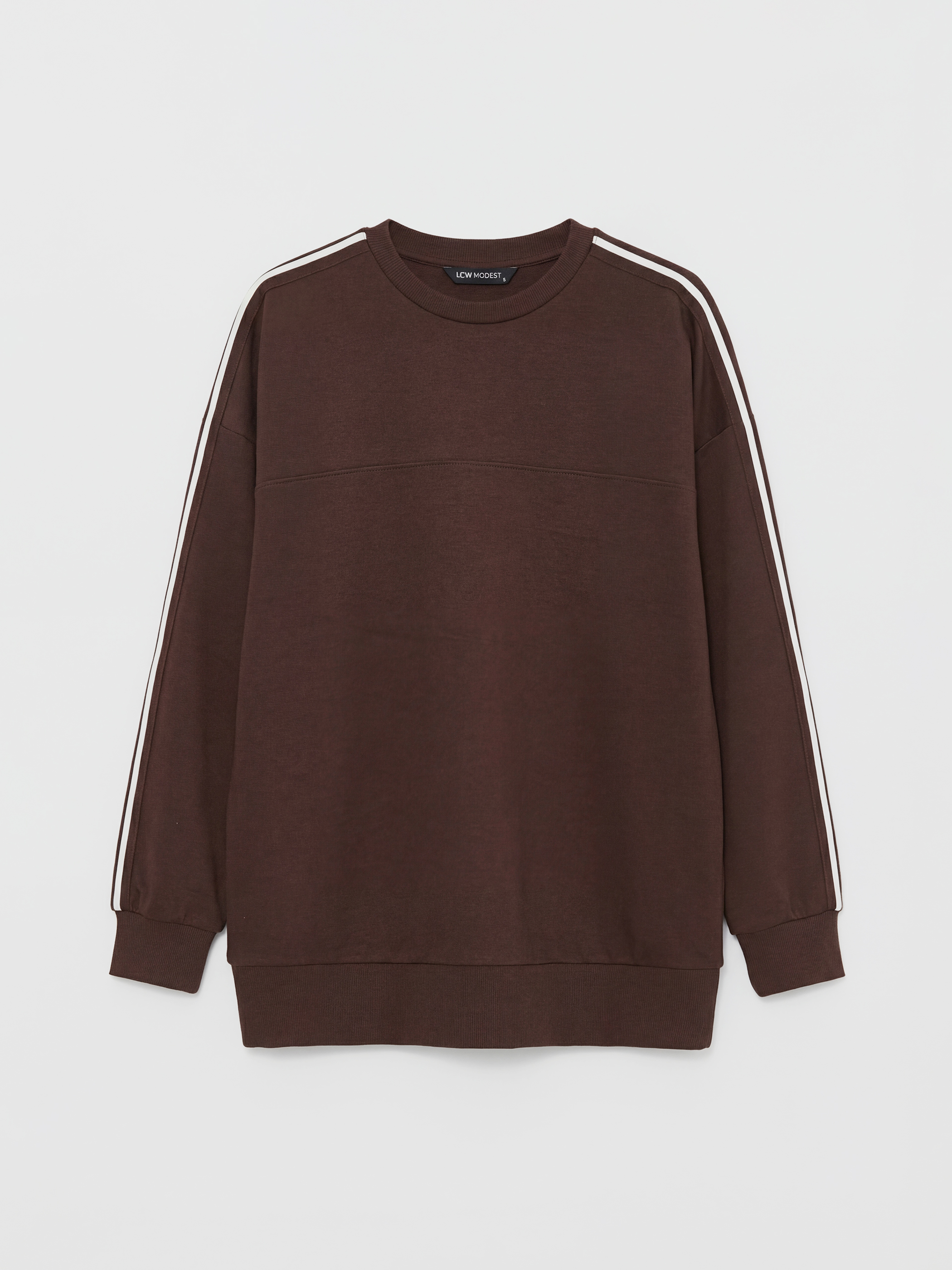 LCW Modest Bisiklet Yaka Oversize Kadın Sweatshirt Tunik - S6ML92Z8-HMK