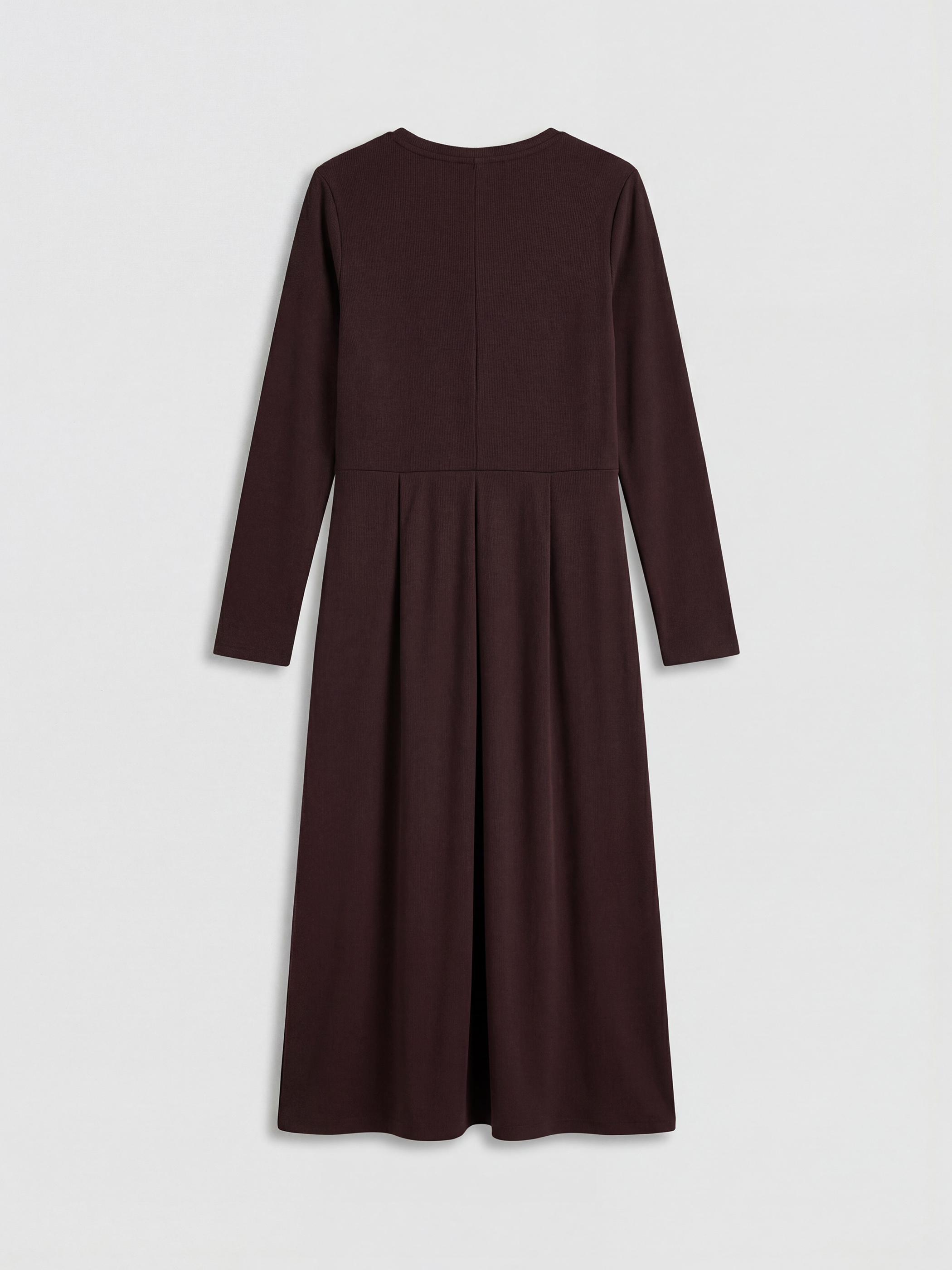 Mürdüm Bisiklet Yaka Metal Tokalı Büzgülü Elbise-1