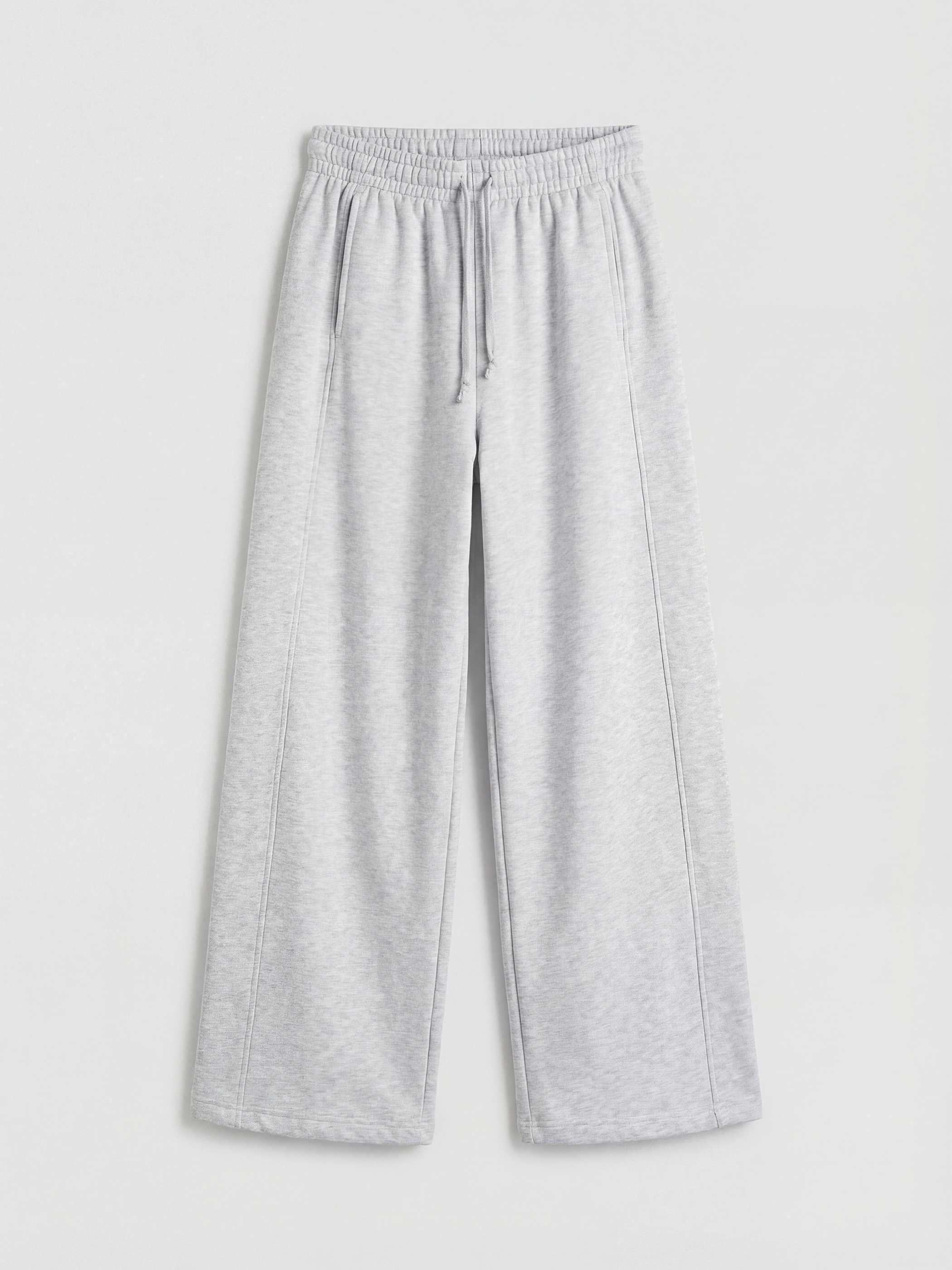 Gri Beli Lastikli Kadın Kalın Eşofman Altı	-4