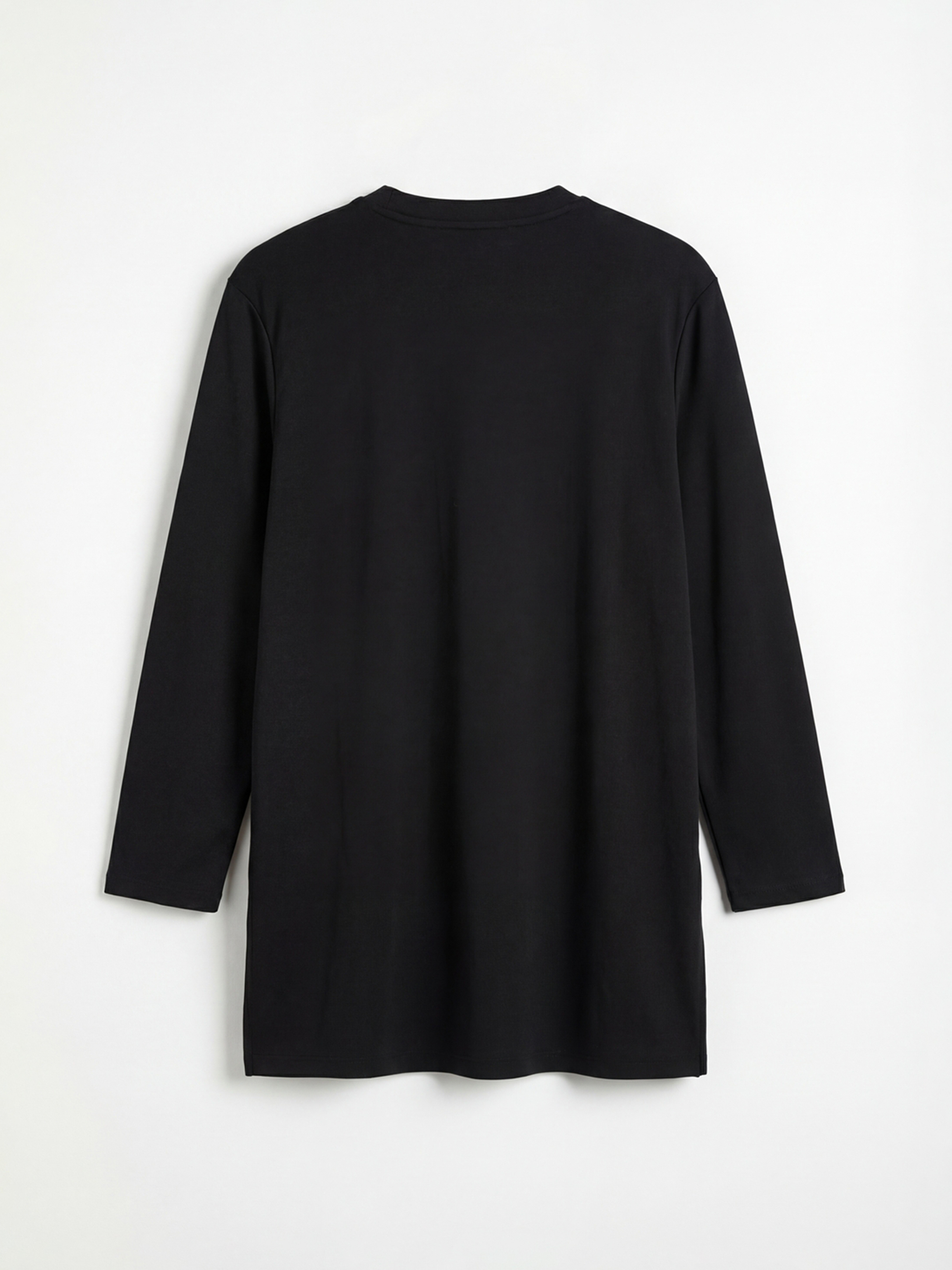 Siyah Taşlı Soft Touch Oversize Kadın Sweatshirt Tunik-1