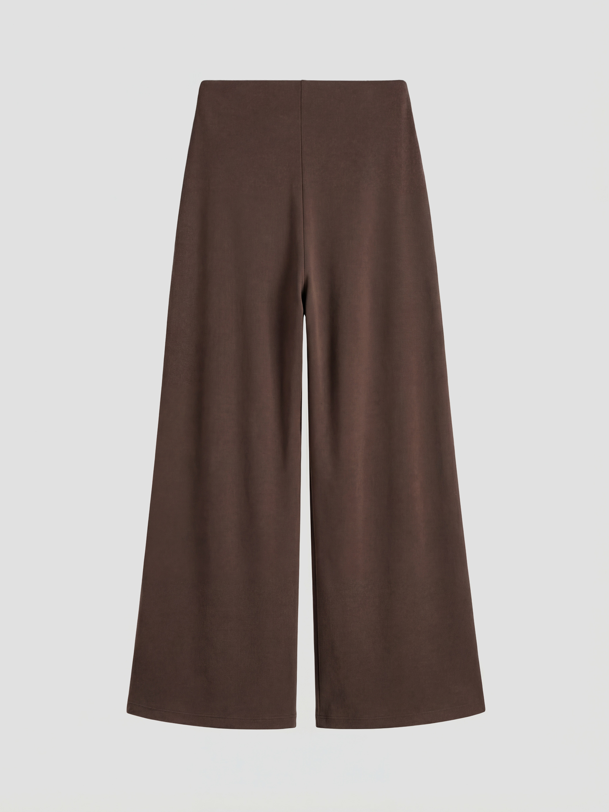 Kahverengi Standart Fit Geniş Paça Kadın Pileli Pantolon-5