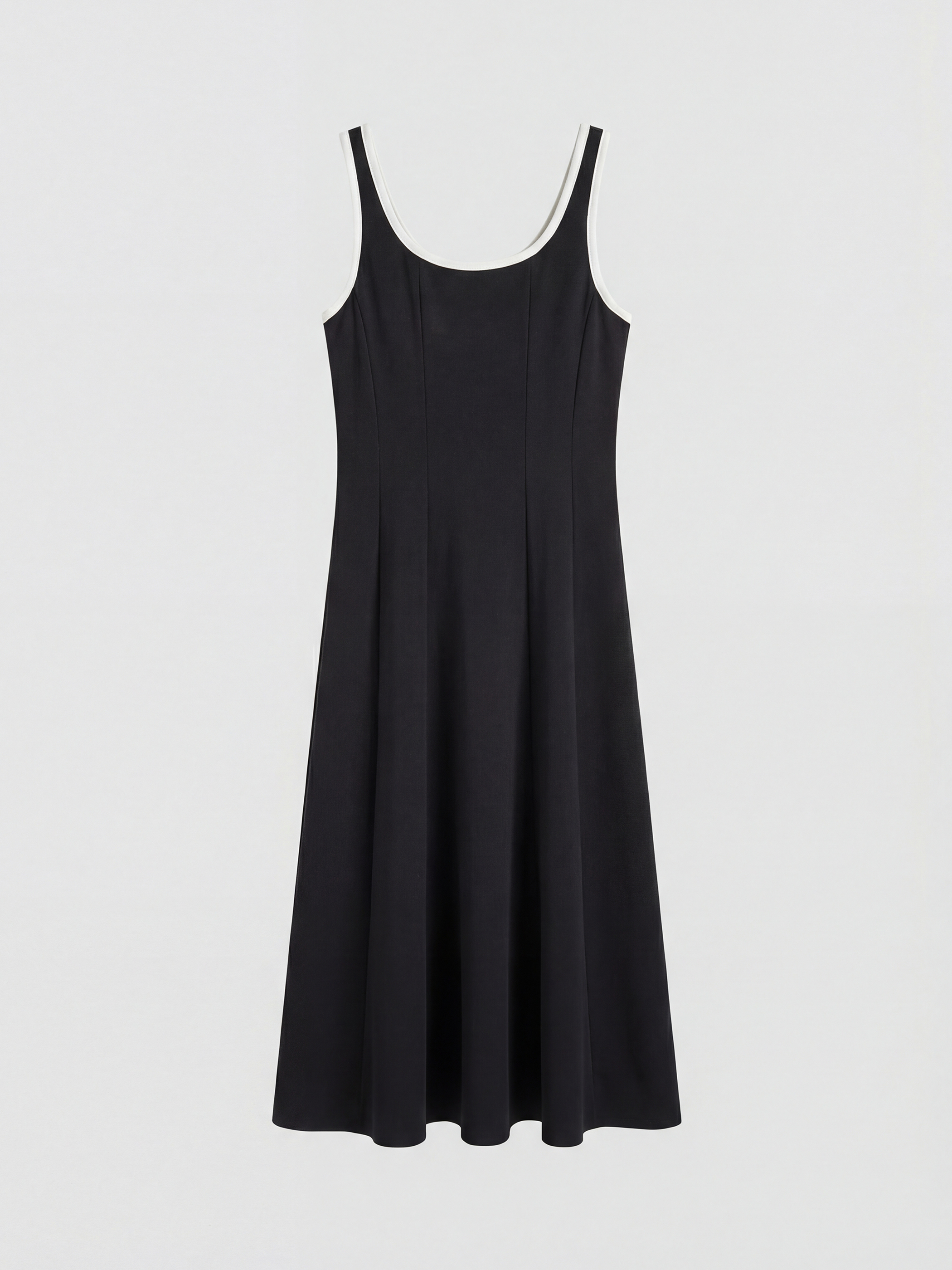 Siyah U Yaka Kloş Elbise-1