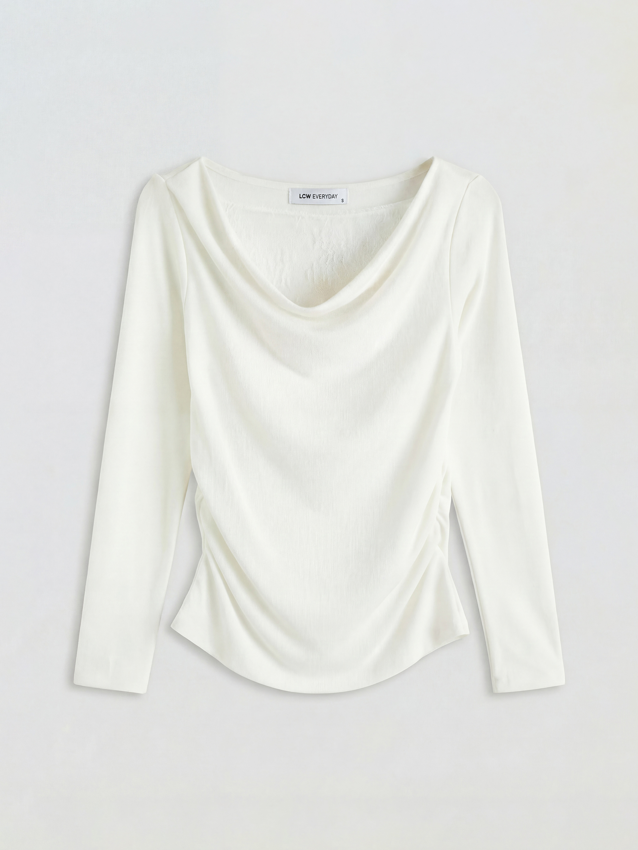 LCWAIKIKI Classic Kayık Yaka Büzgülü Bluz - S6MO83Z8-FDJ