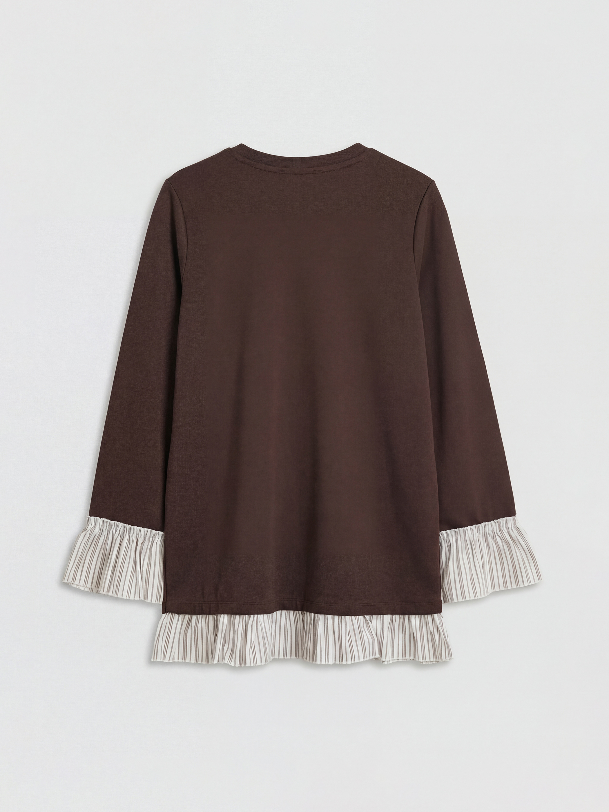 Kahverengi Bisiklet Yaka Soft Touch Kadın Tunik-1