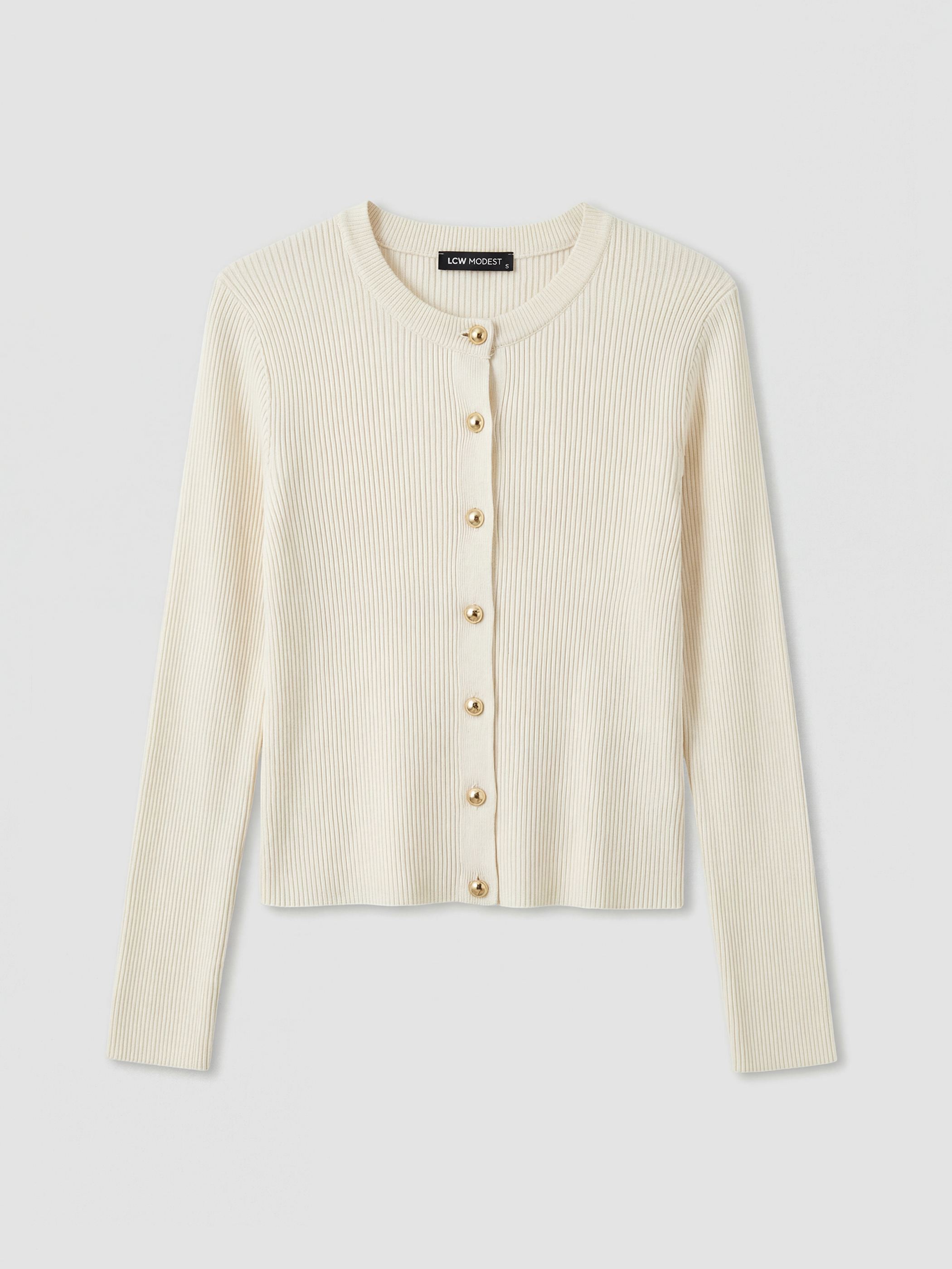 LCW Modest Bisiklet Yaka Kadın Triko Hırka - S6MQ19Z8-V9D