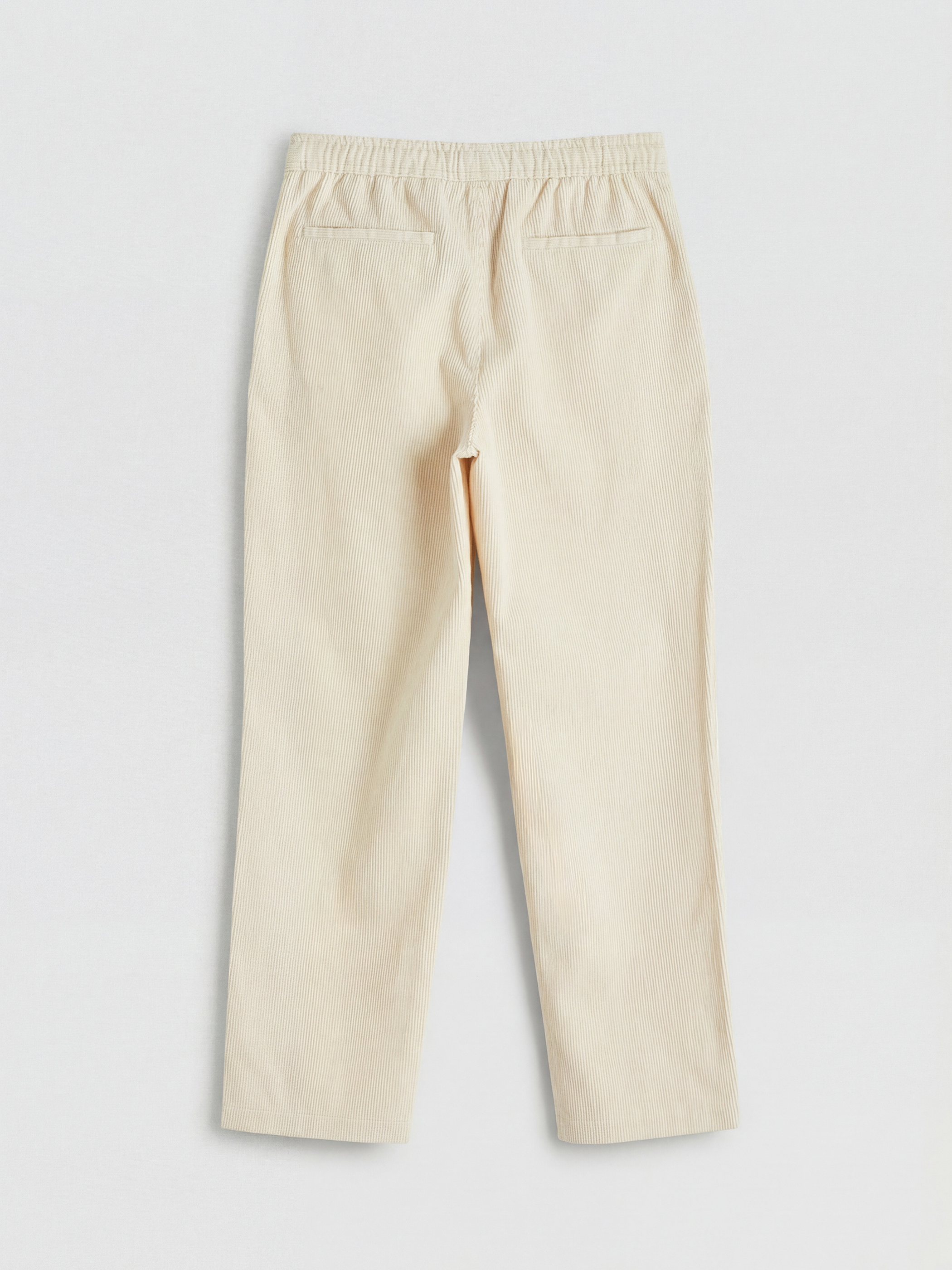 Bej Standart Kalıp Kadife Erkek Pantolon-1