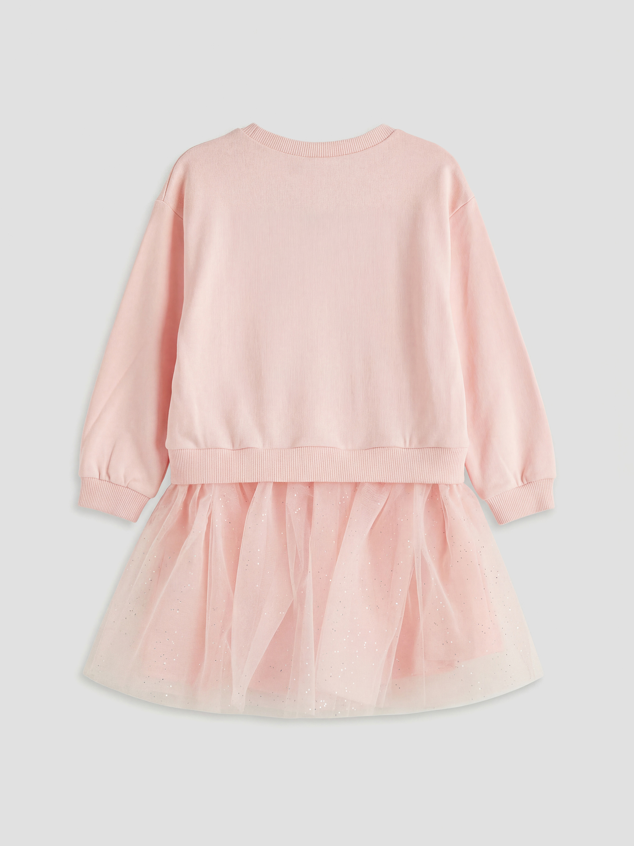 Pembe Bisiklet Yaka Fiyonklu Kız Çocuk Tütü Elbise-1