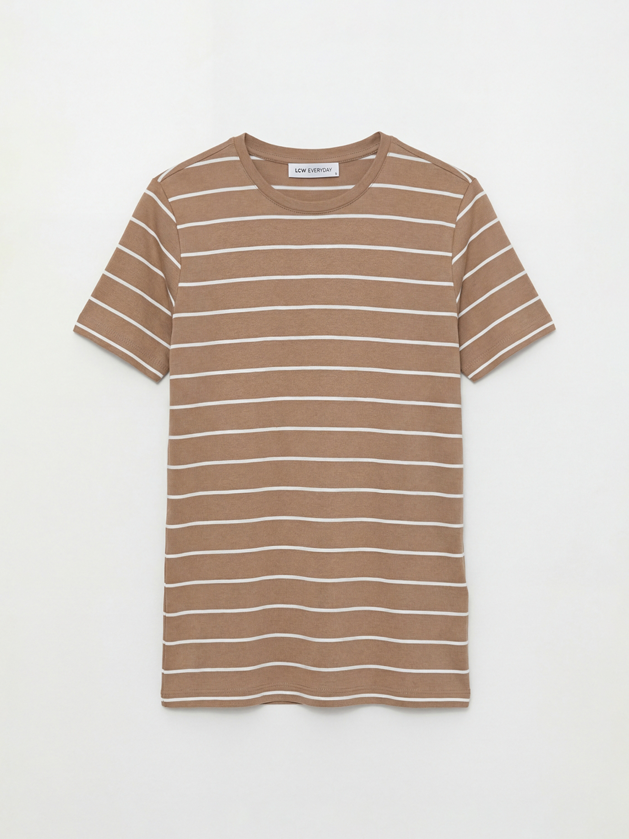 LC WAIKIKI Bisiklet Yaka Çizgili Kadın Tişört - S6MT78Z8-LFC