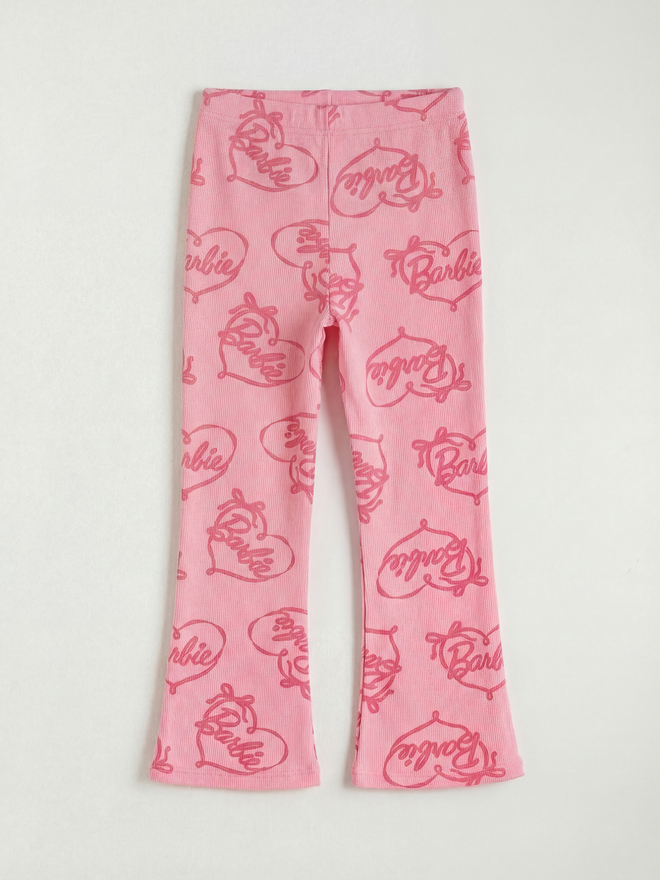 Pembe Bisiklet Yaka Barbie Baskılı Kız Çocuk Tişört ve Tayt-3