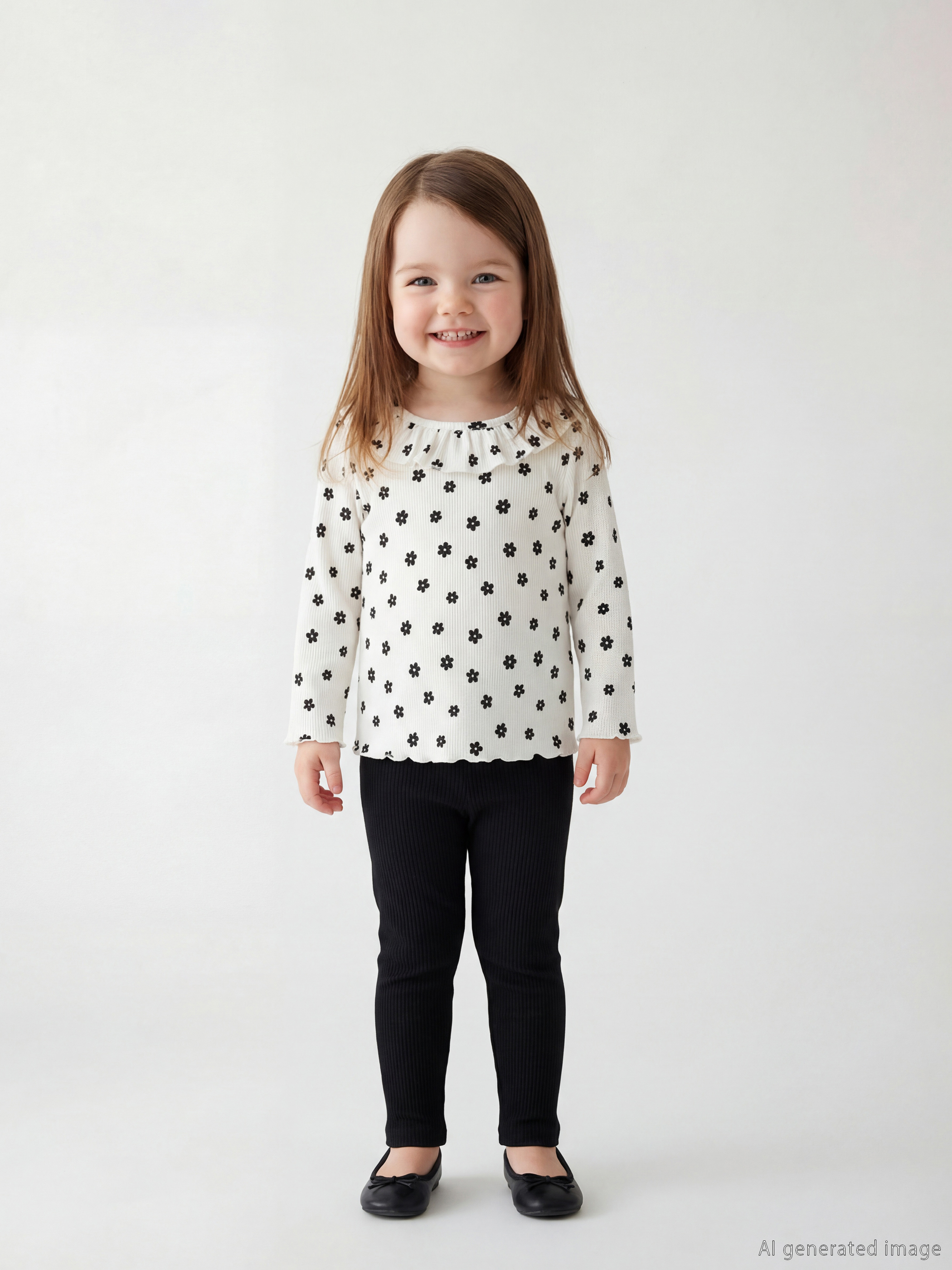 LCW baby Çiçek Desenli Kız Bebek Bluz ve Tayt - S6MU80Z1-LRA