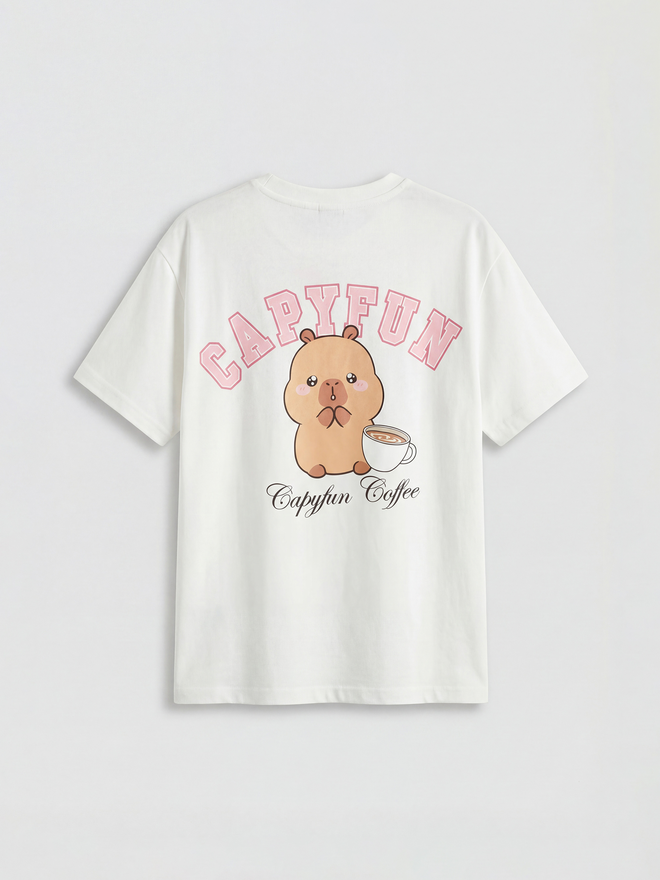 Ekru Capyfun Baskılı Kız Çocuk Tişört-4