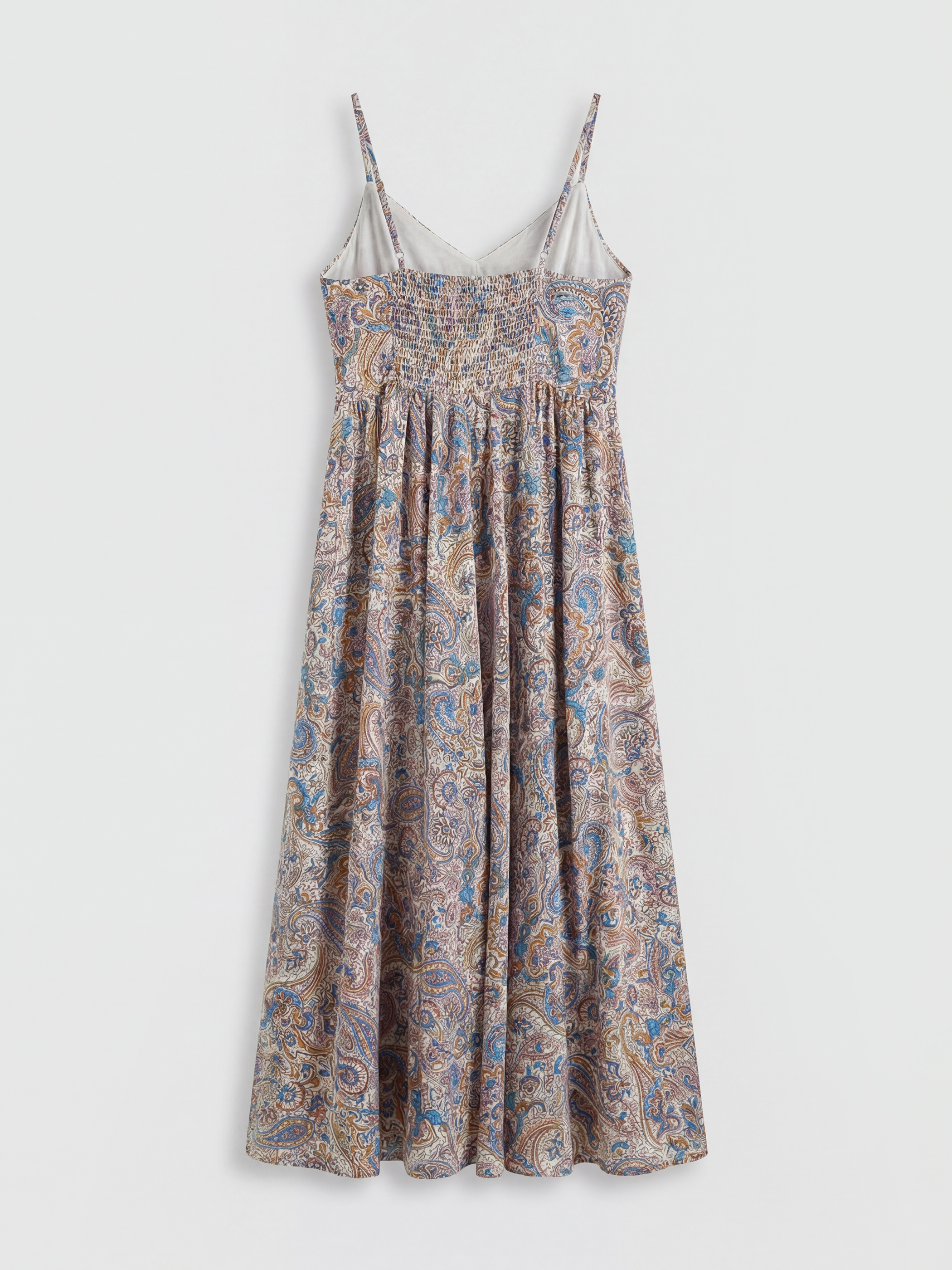 Riemchen Gemustertes A-Linie Satin Kleid-5