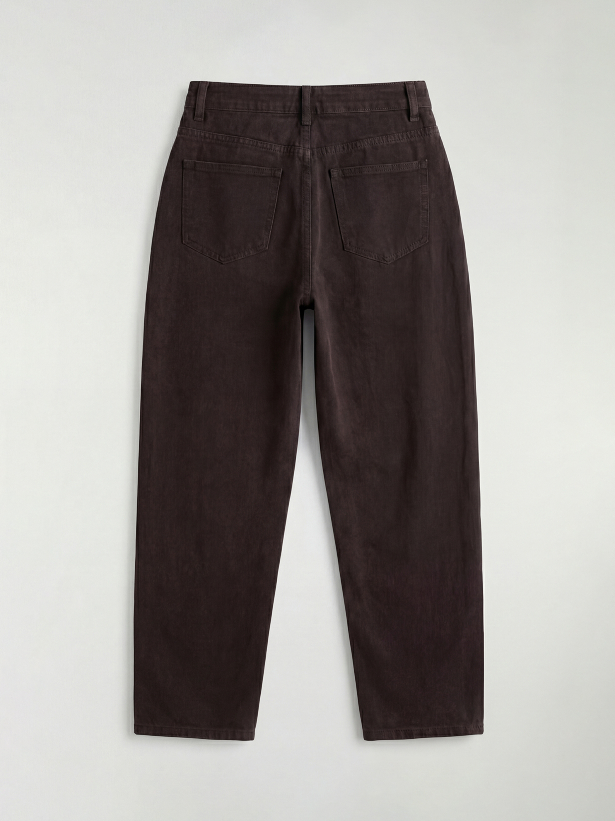 Kahverengi Barrel Fit Kadın Jean Pantolon-1