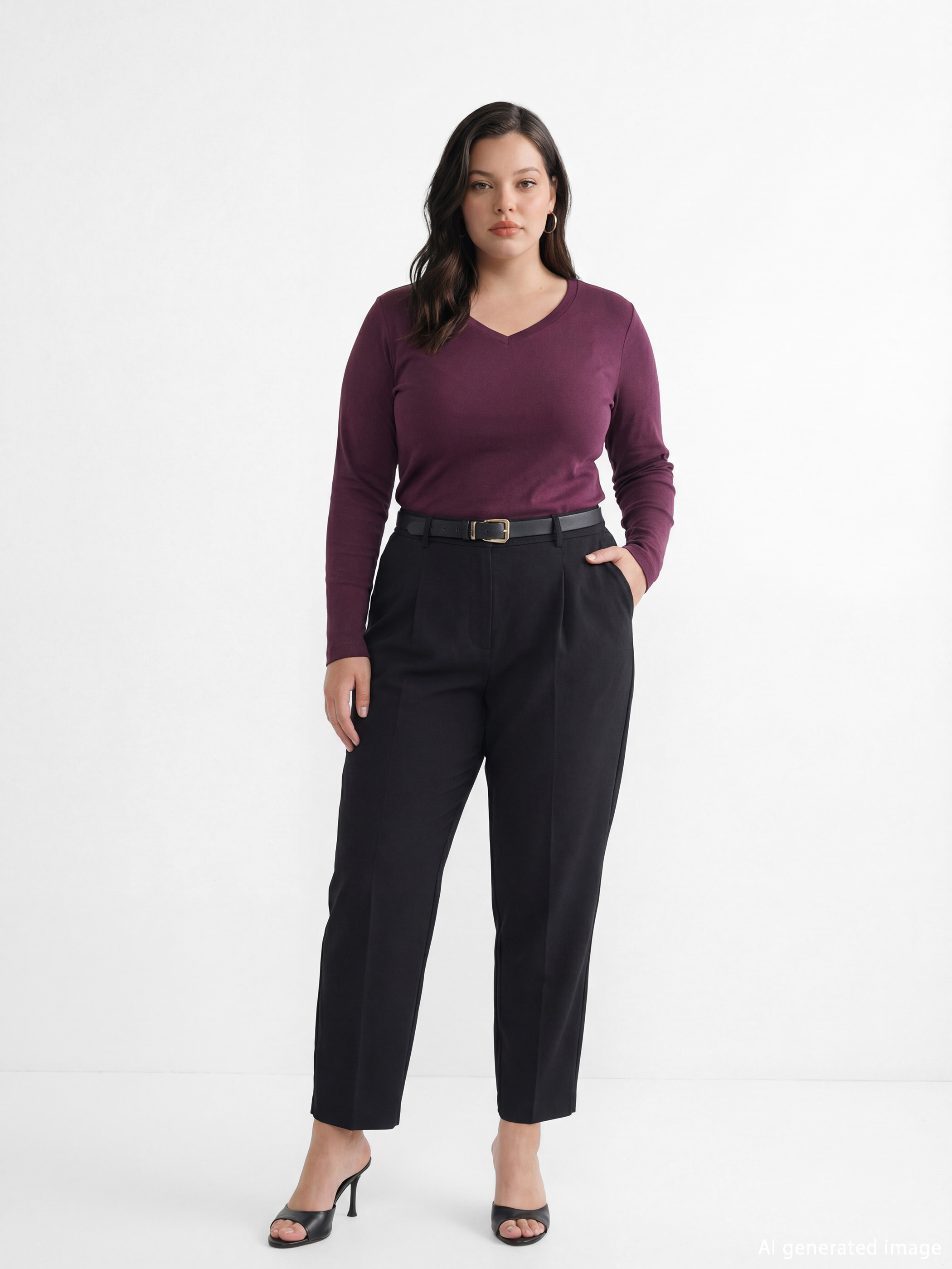 Mürdüm V Yaka Kadın Body-1