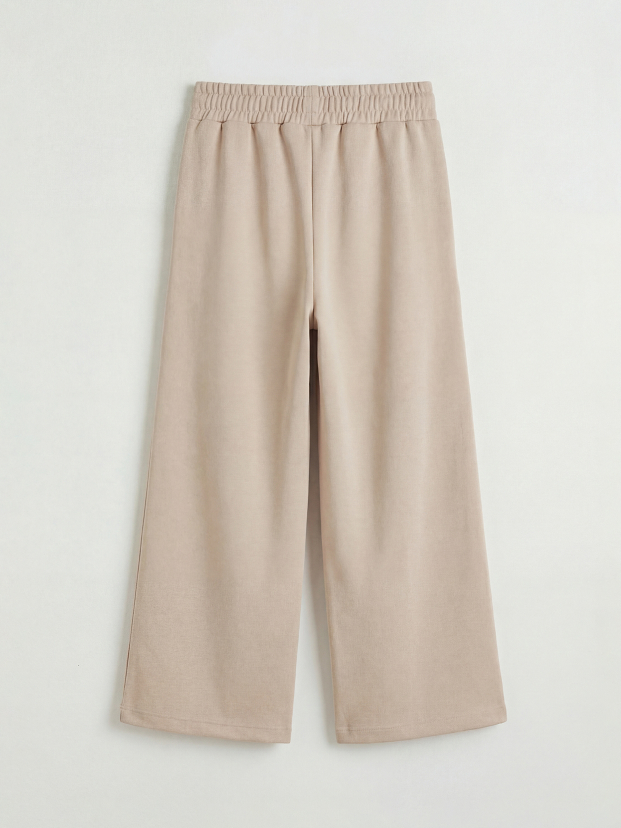 Bej Geniş Paça Kız Çocuk Soft Touch Eşofman Altı-1