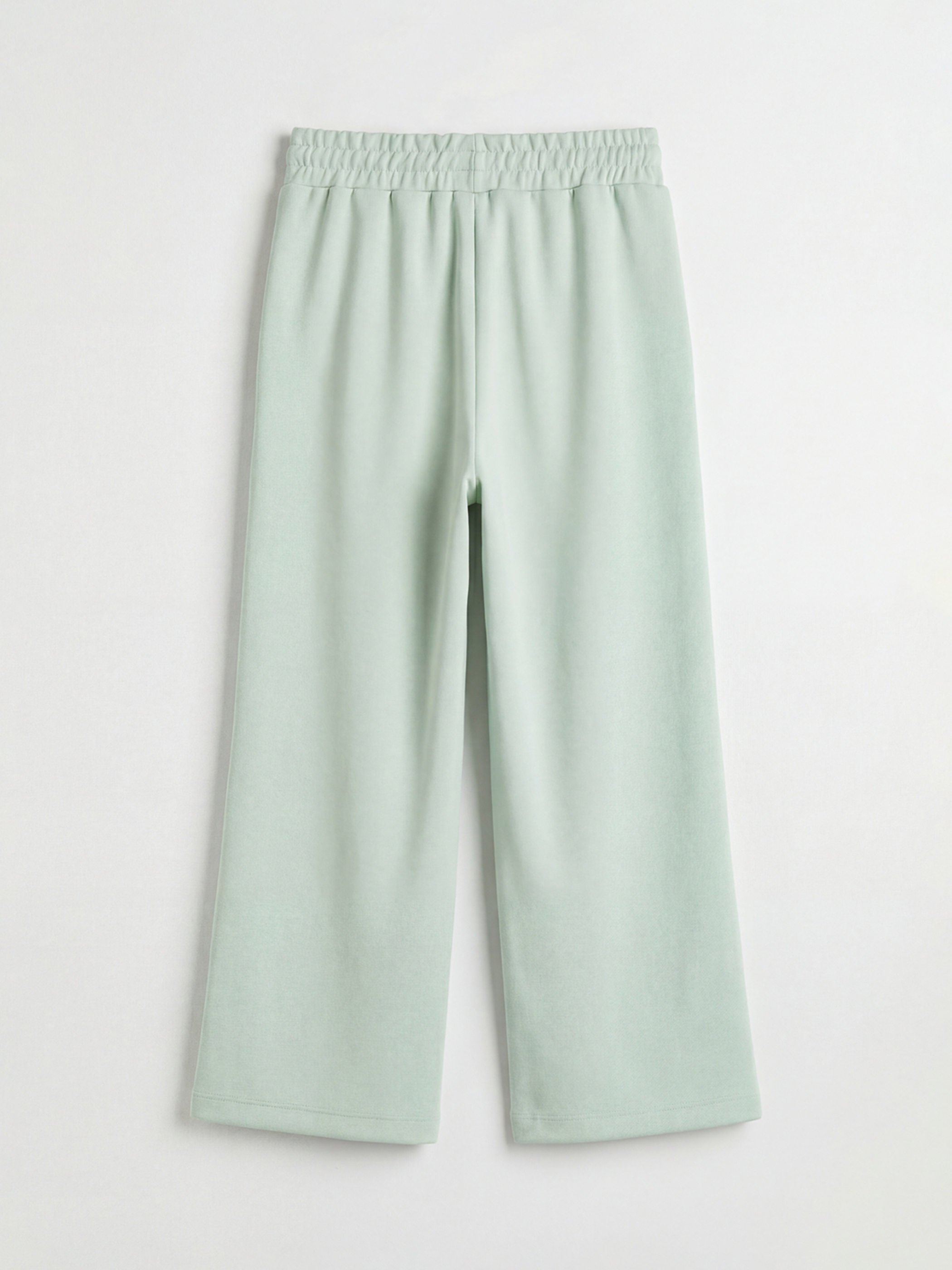 Yeşil Geniş Paça Kız Çocuk Soft Touch Eşofman Altı-1