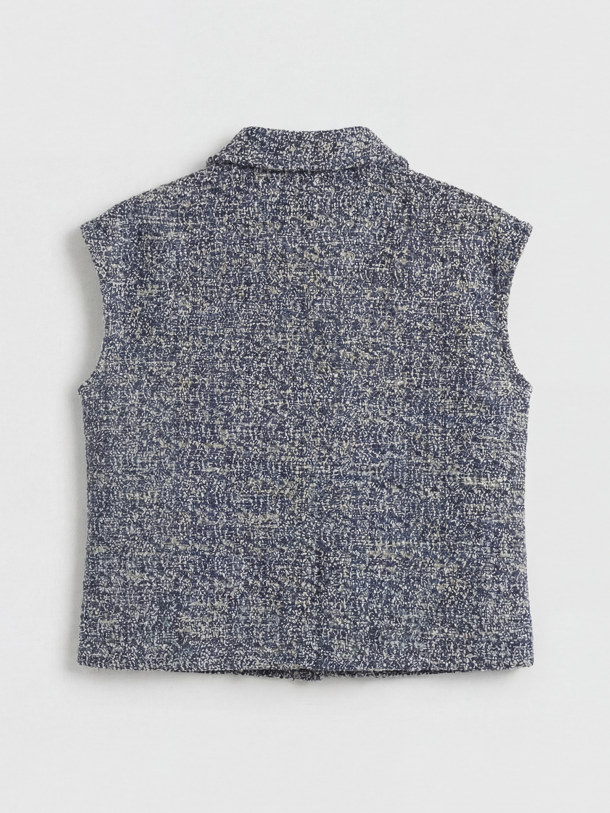 Lacivert Gömlek Yaka Dokulu Kadın Yelek-1