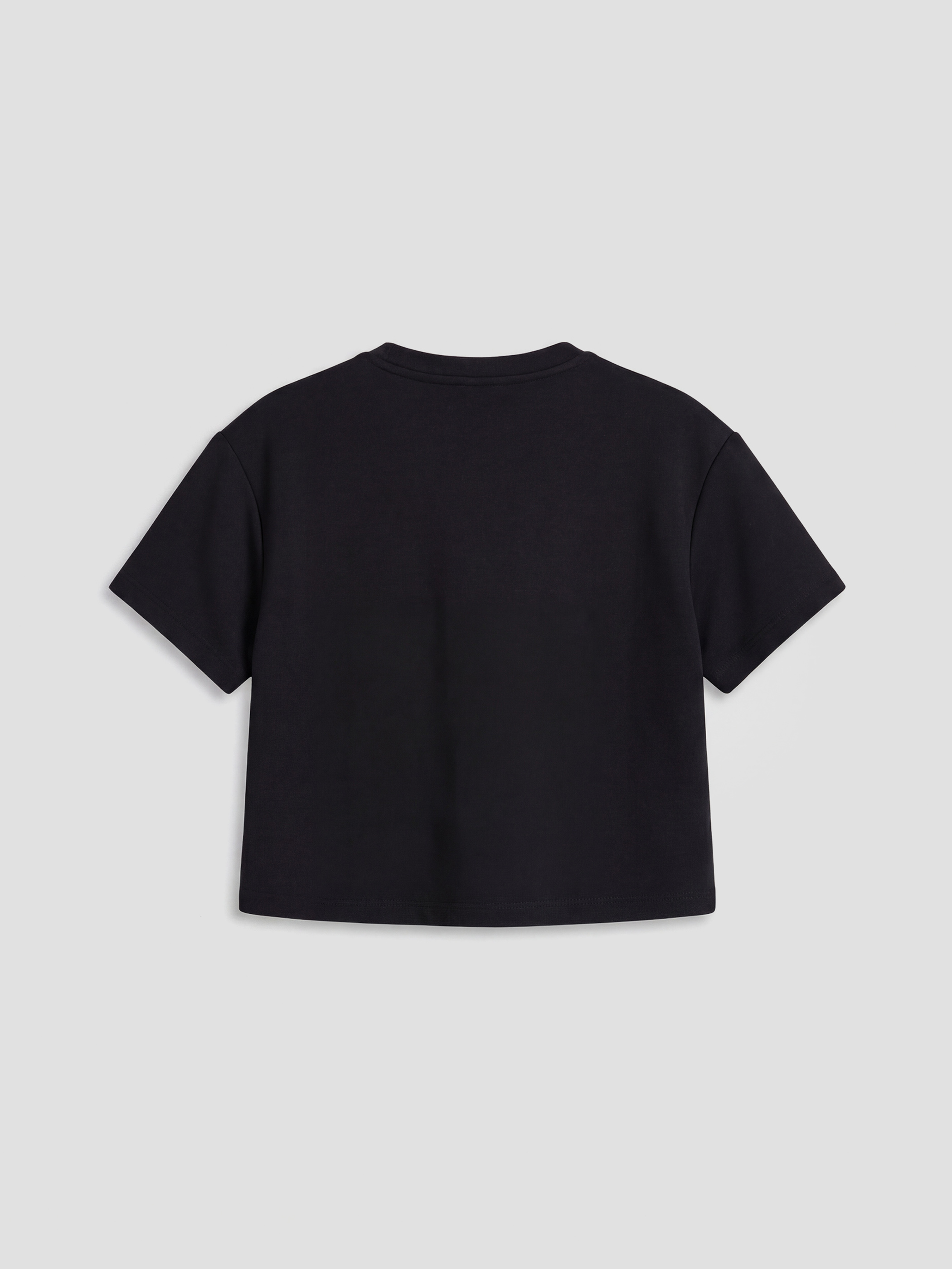 Siyah Bisiklet Yaka Kız Çocuk Tişört ve Şort-2