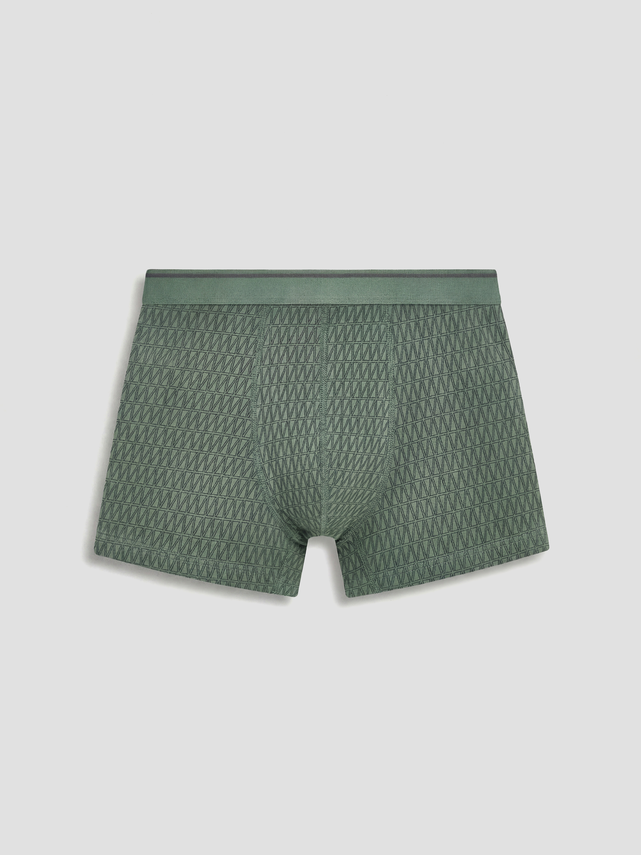 Haki Pamuklu Esnek Erkek Boxer