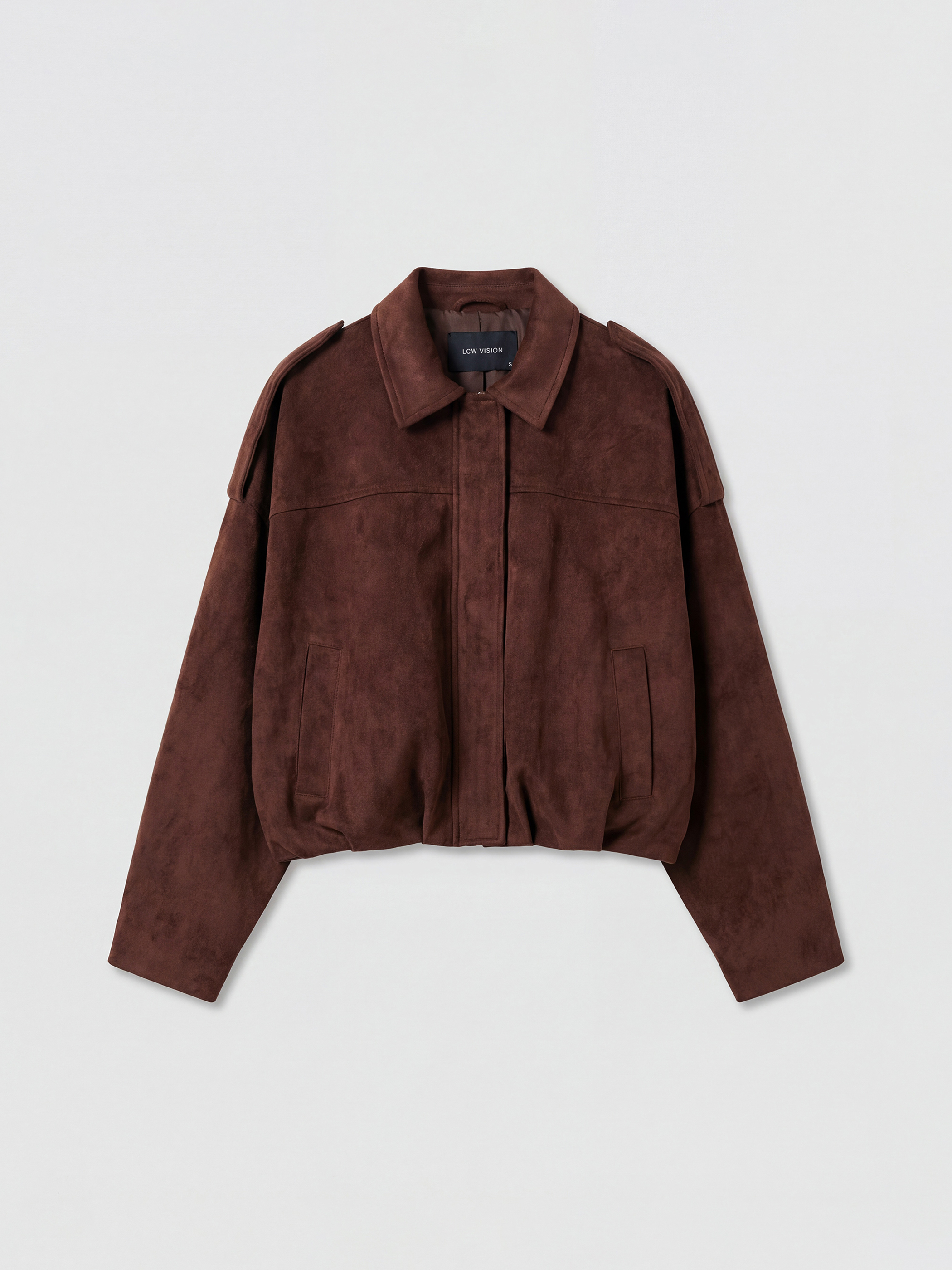 LCW Vision Gömlek Yaka Kadın Süet Görünümlü Ceket - S6N525Z8-DJ7