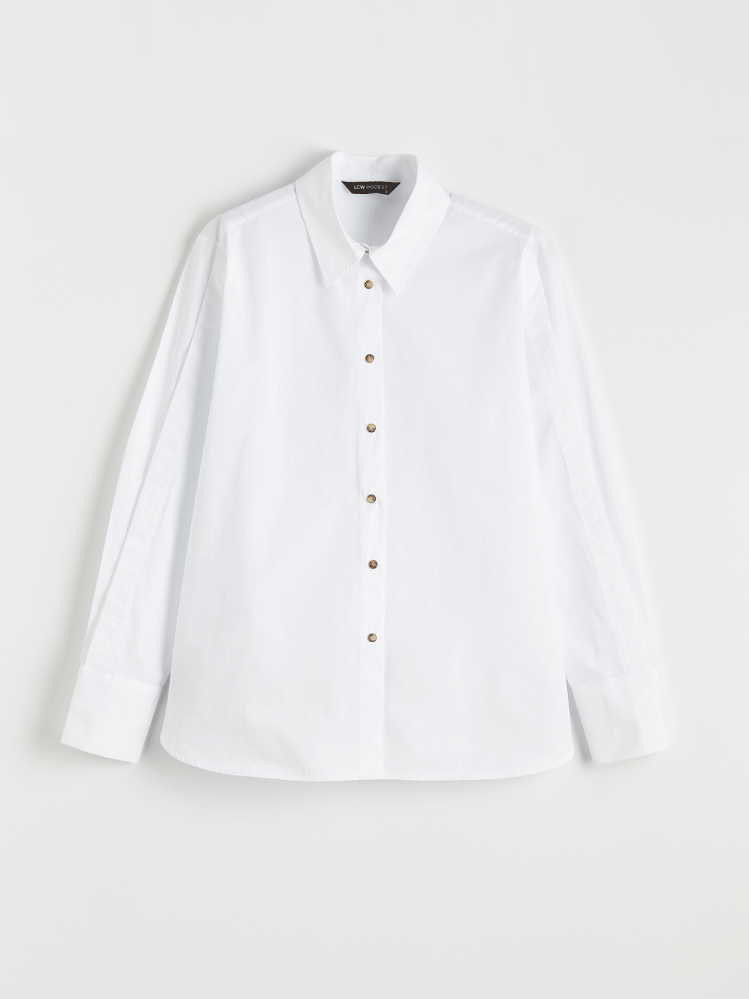 Beyaz Kolay Giyilebilir  Önü ve Kolları Çıtçıtlı Kadın Oversize Gömlek-6