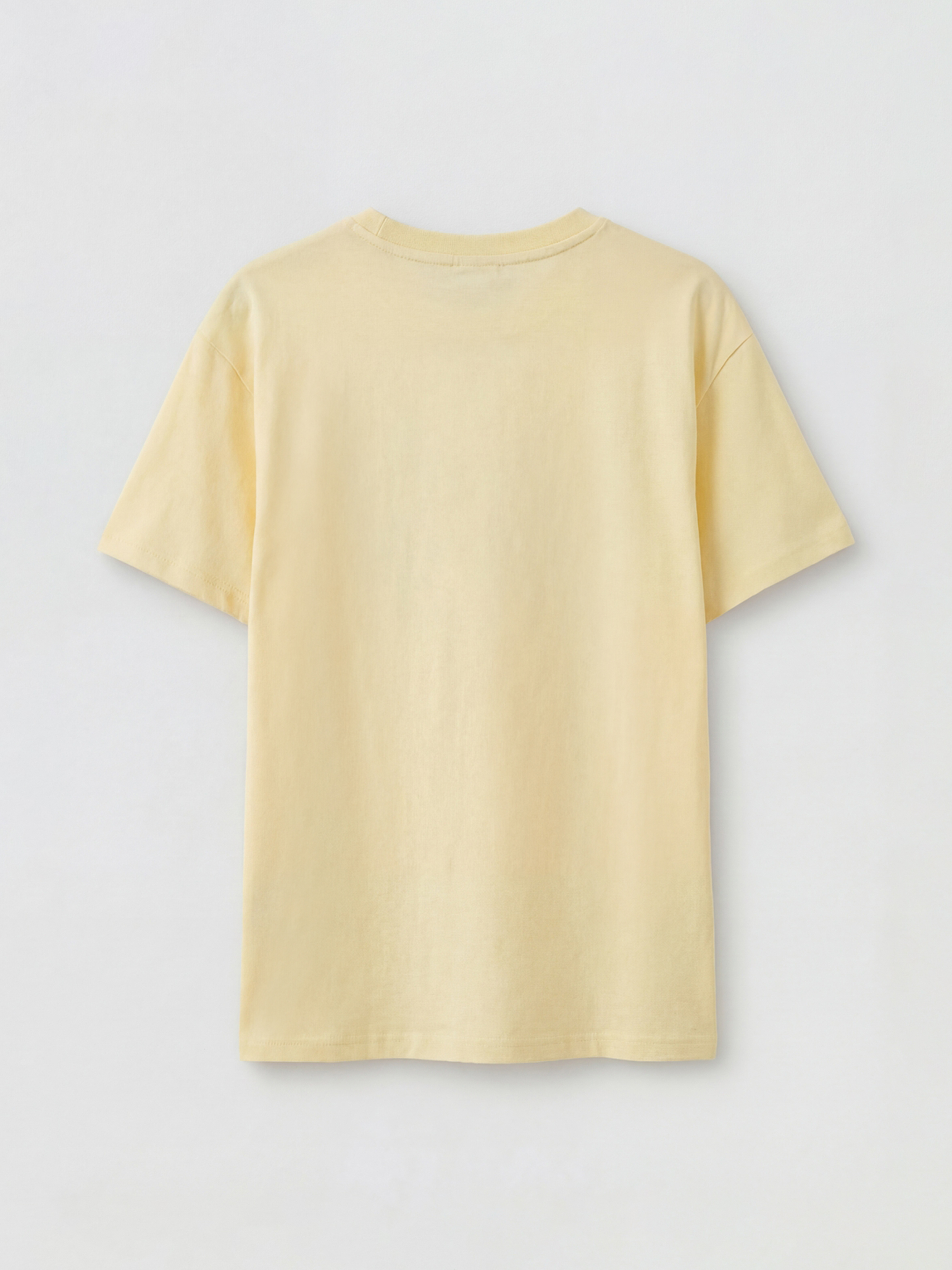 Sarı Bisiklet Yaka Capyfun Baskılı Kız Çocuk Tişört-1