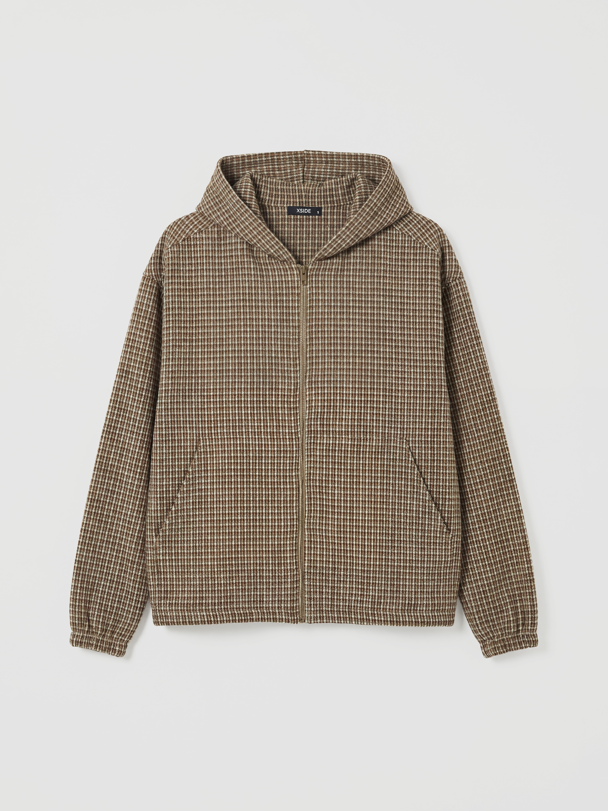 XSIDE Kapüşonlu Rahat Kalıp Ekose Erkek Gömlek Ceket - S6N723Z8-LMU