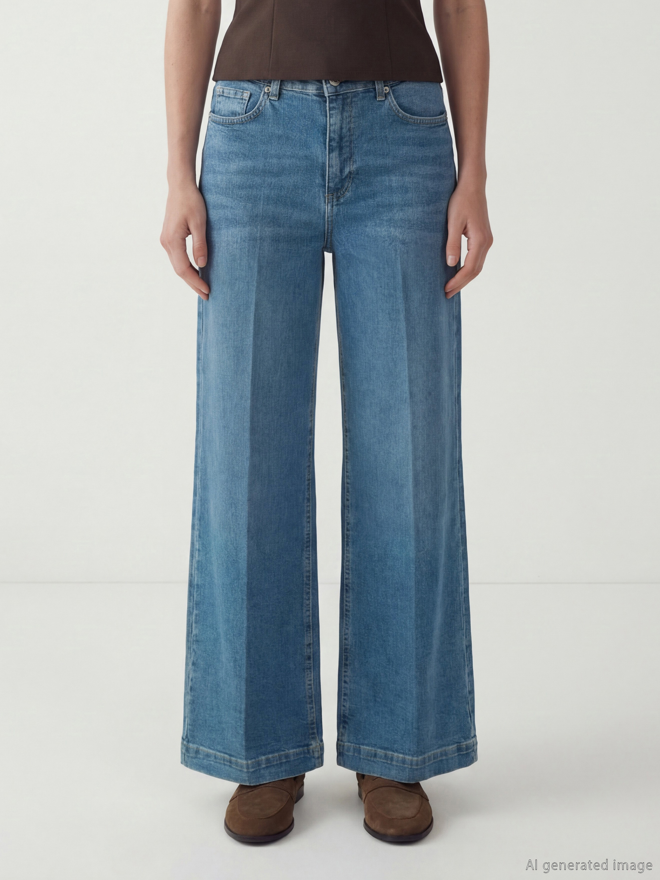 Wideleg Women's Jean Pants-1