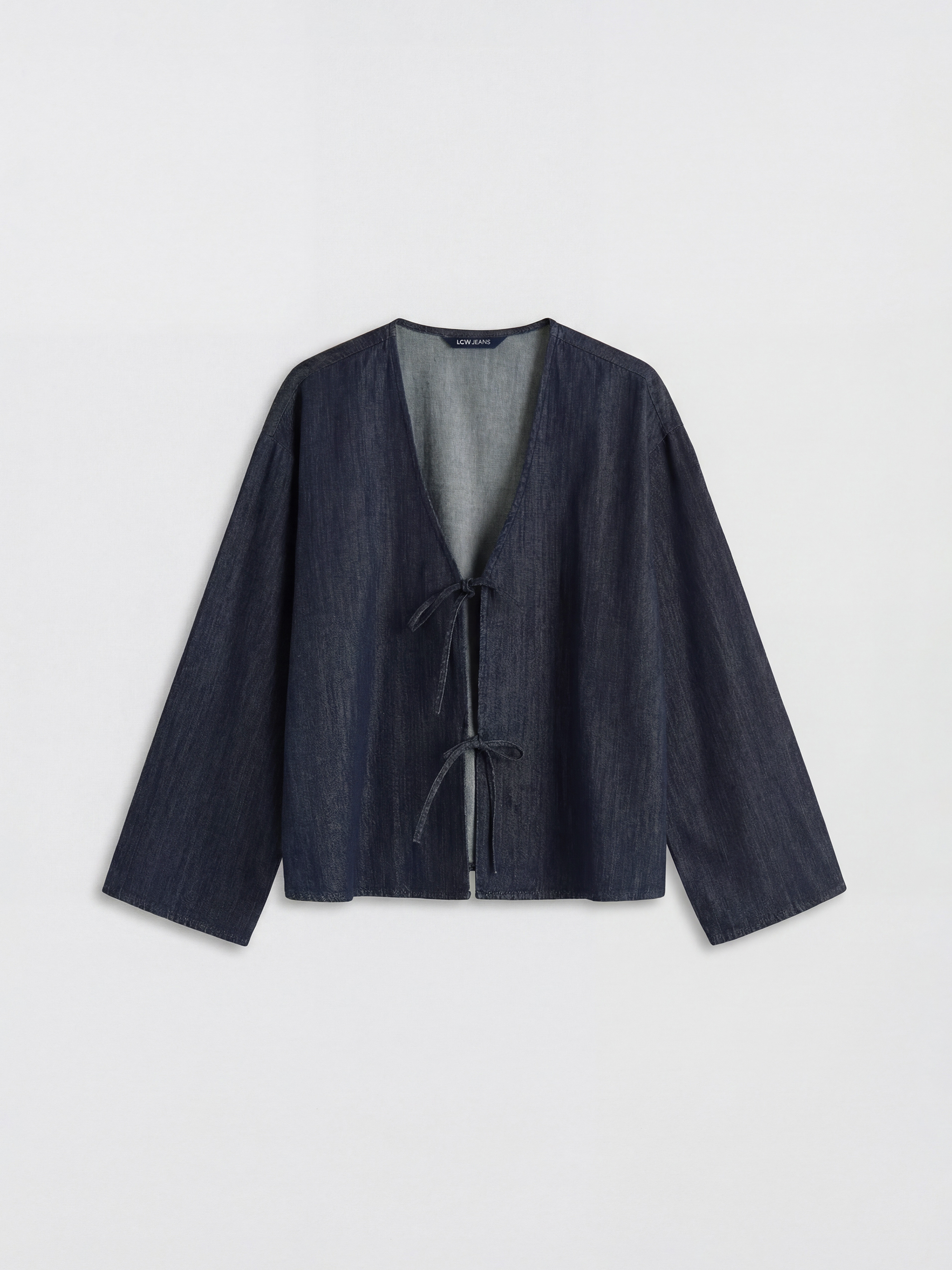 LCW Vision V Yaka Bağlama Detaylı Jean Bluz - S6N794Z8-309
