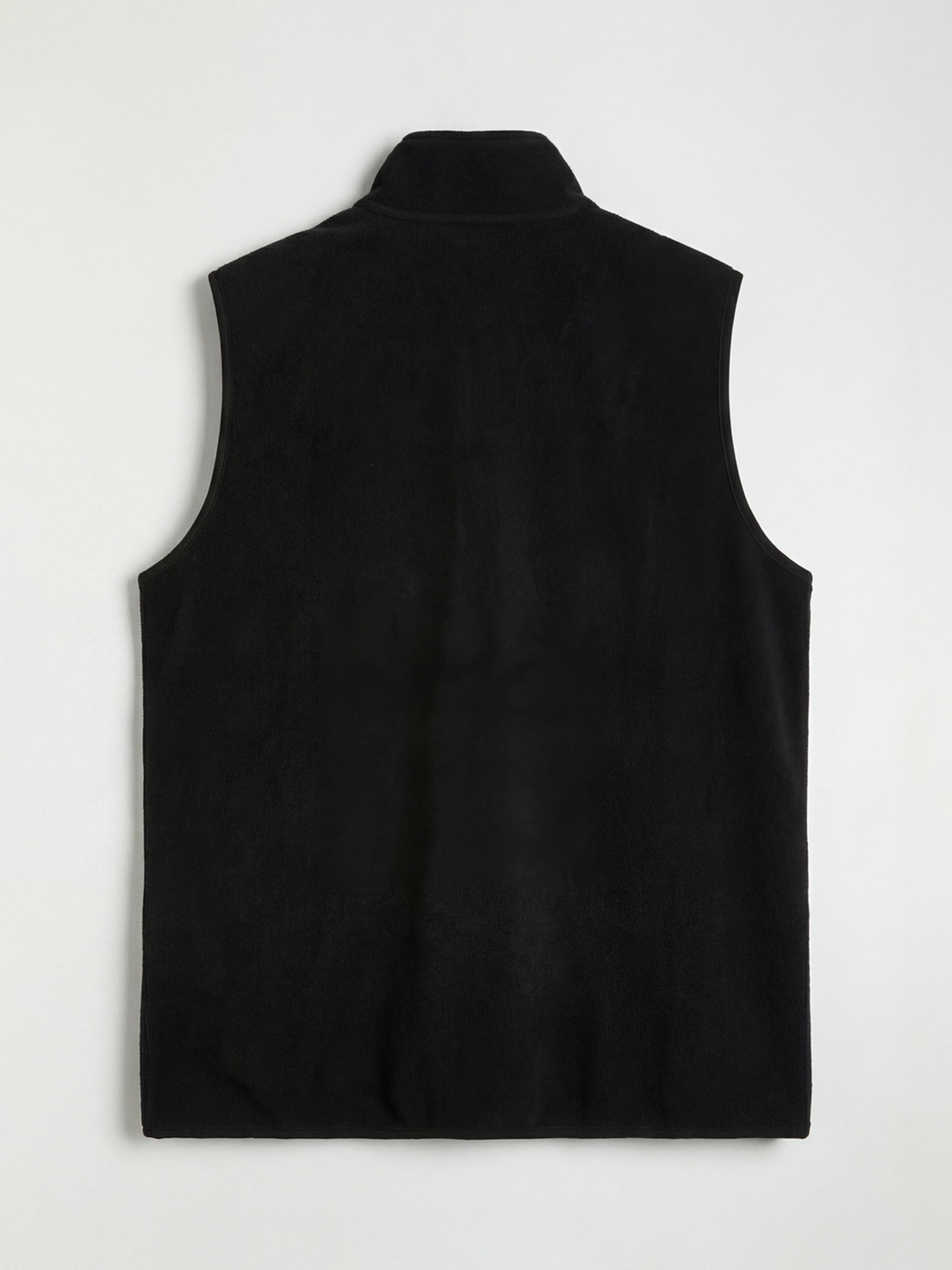 Siyah Standart Fit Dik Yaka Erkek Polar Yelek-1