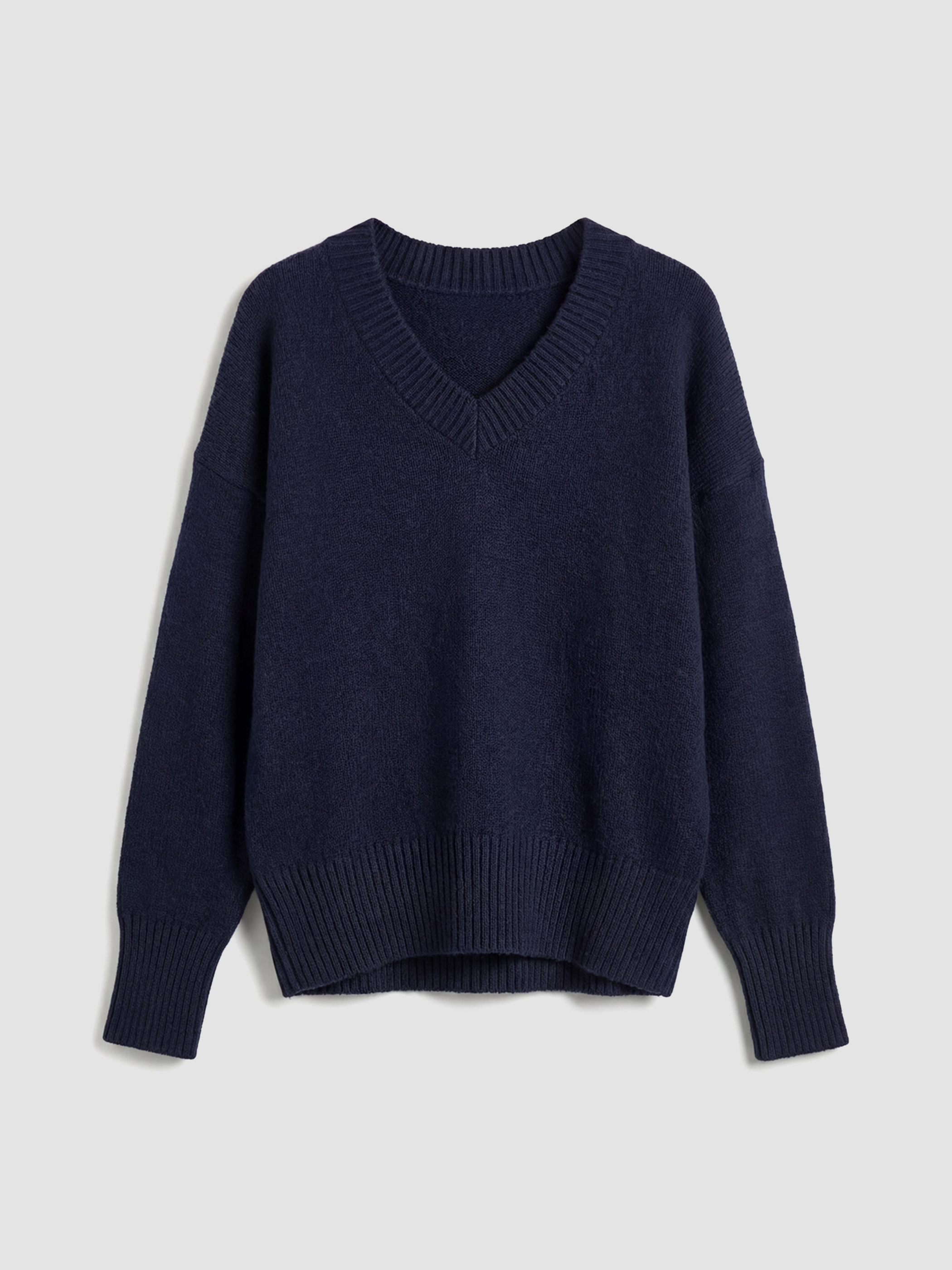 LCW Vision V Yaka Oversize Kadın Triko Kazak	 - S6N875Z8-HRZ