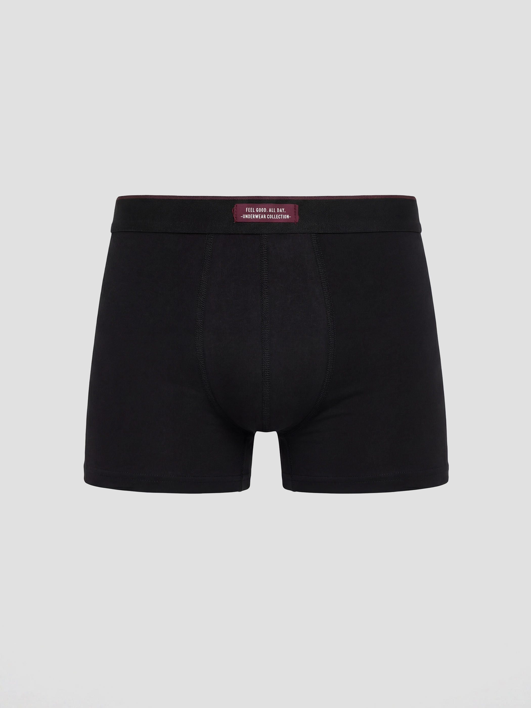 Siyah Standart Kalıp Pamuklu Esnek Erkek Boxer 3'lü	-2