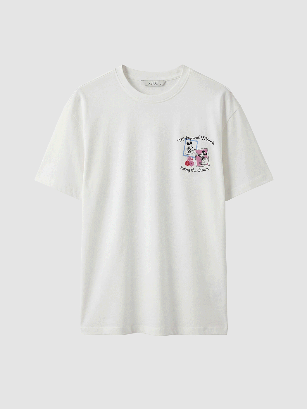 XSIDE Crew Neck Mickey Mouse Printed Women's Loose Fit T-Shirt