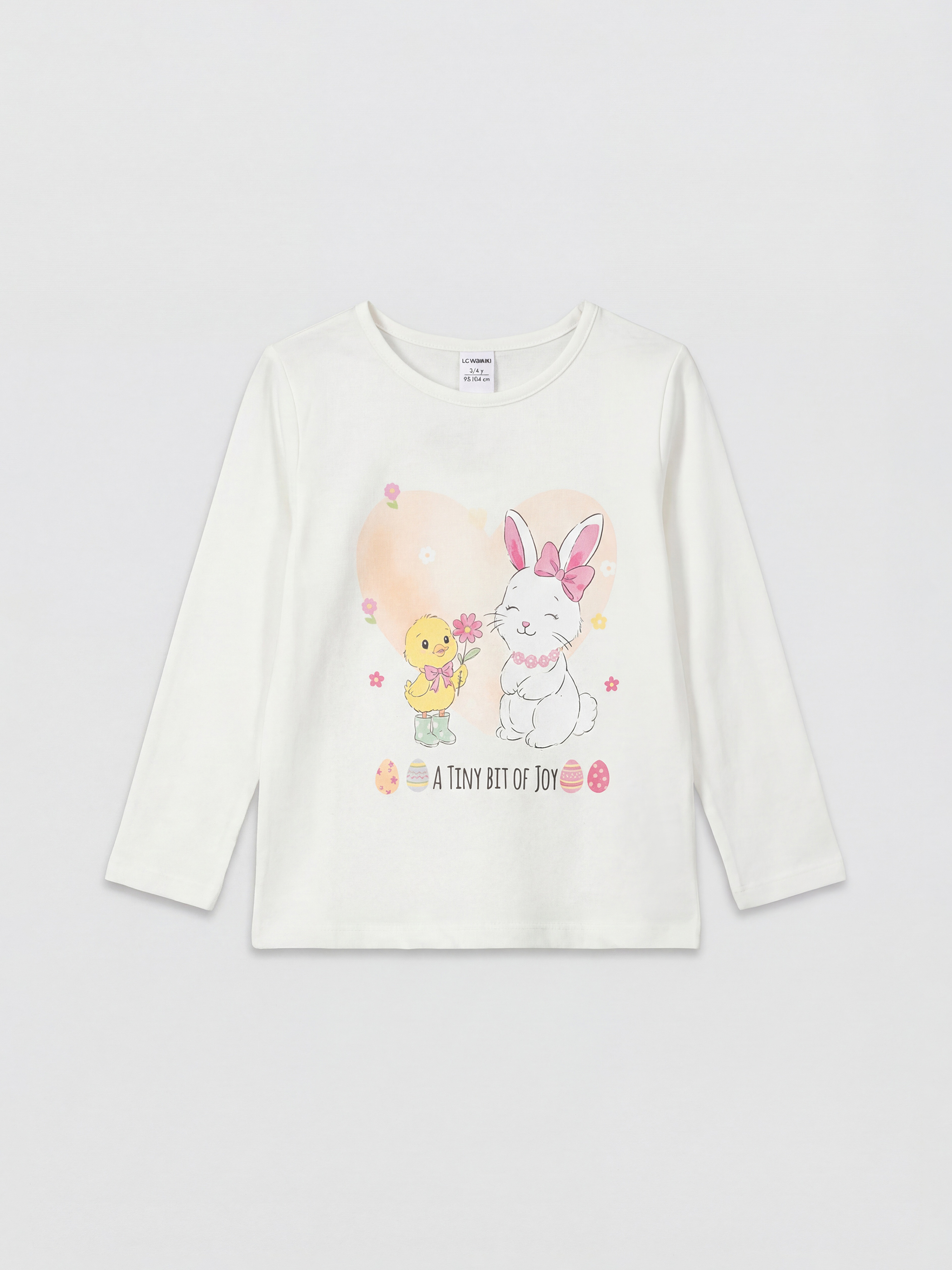 LCW Kids Girl ECRU T-Shirt - S6NA30Z1-R9J