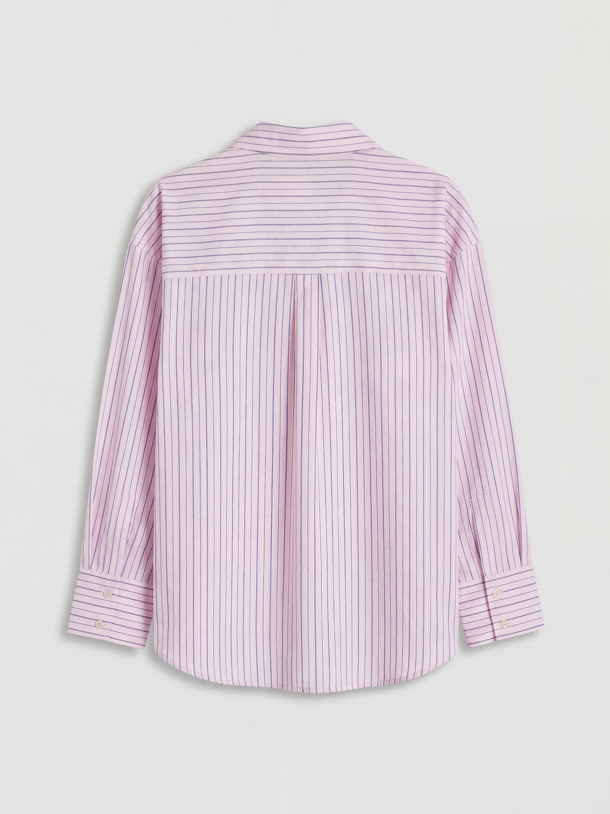 Pembe Çizgili Kadın Gömlek-1