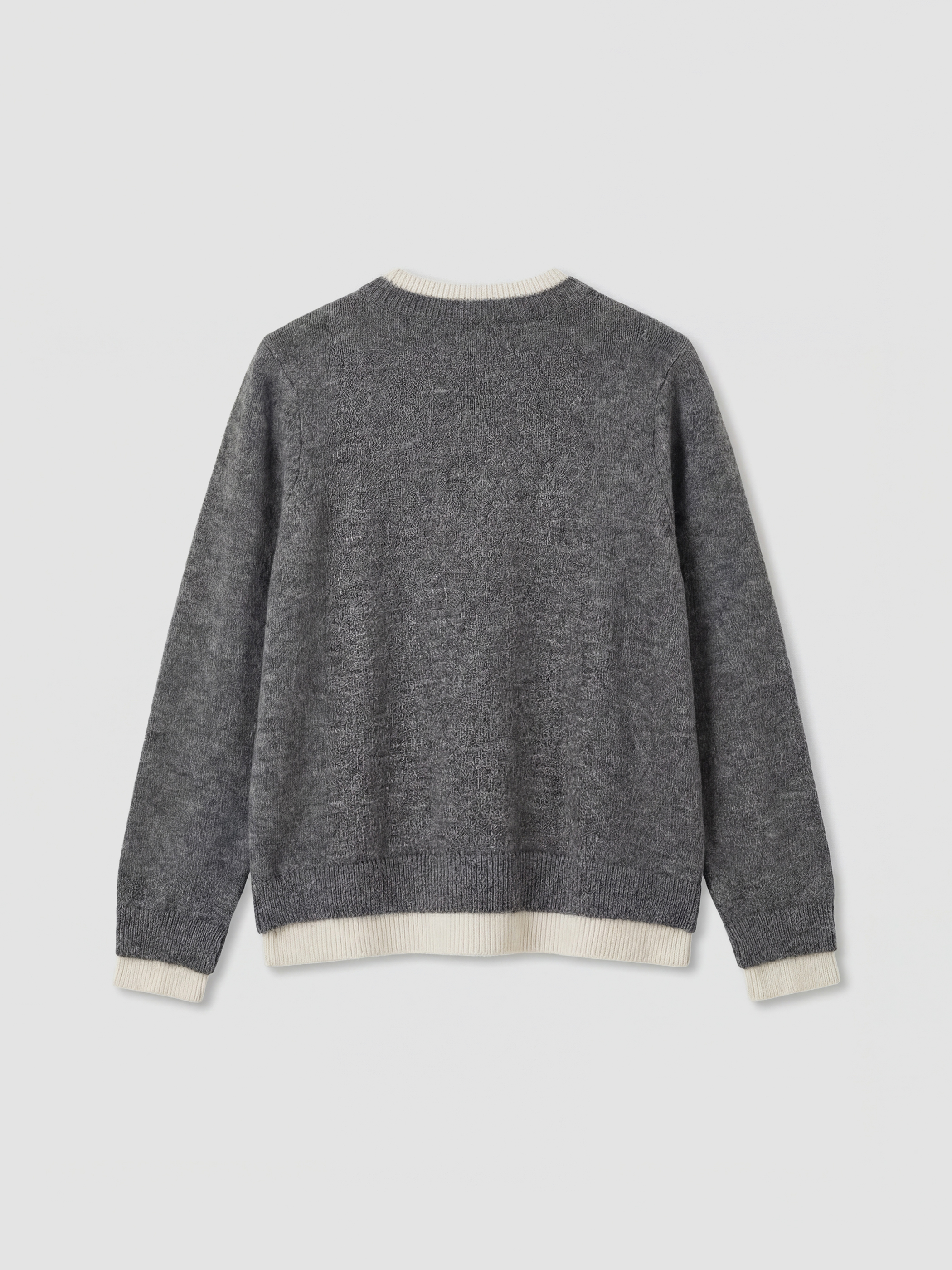 Gri Bisiklet Yaka Kadın Triko Kazak-5