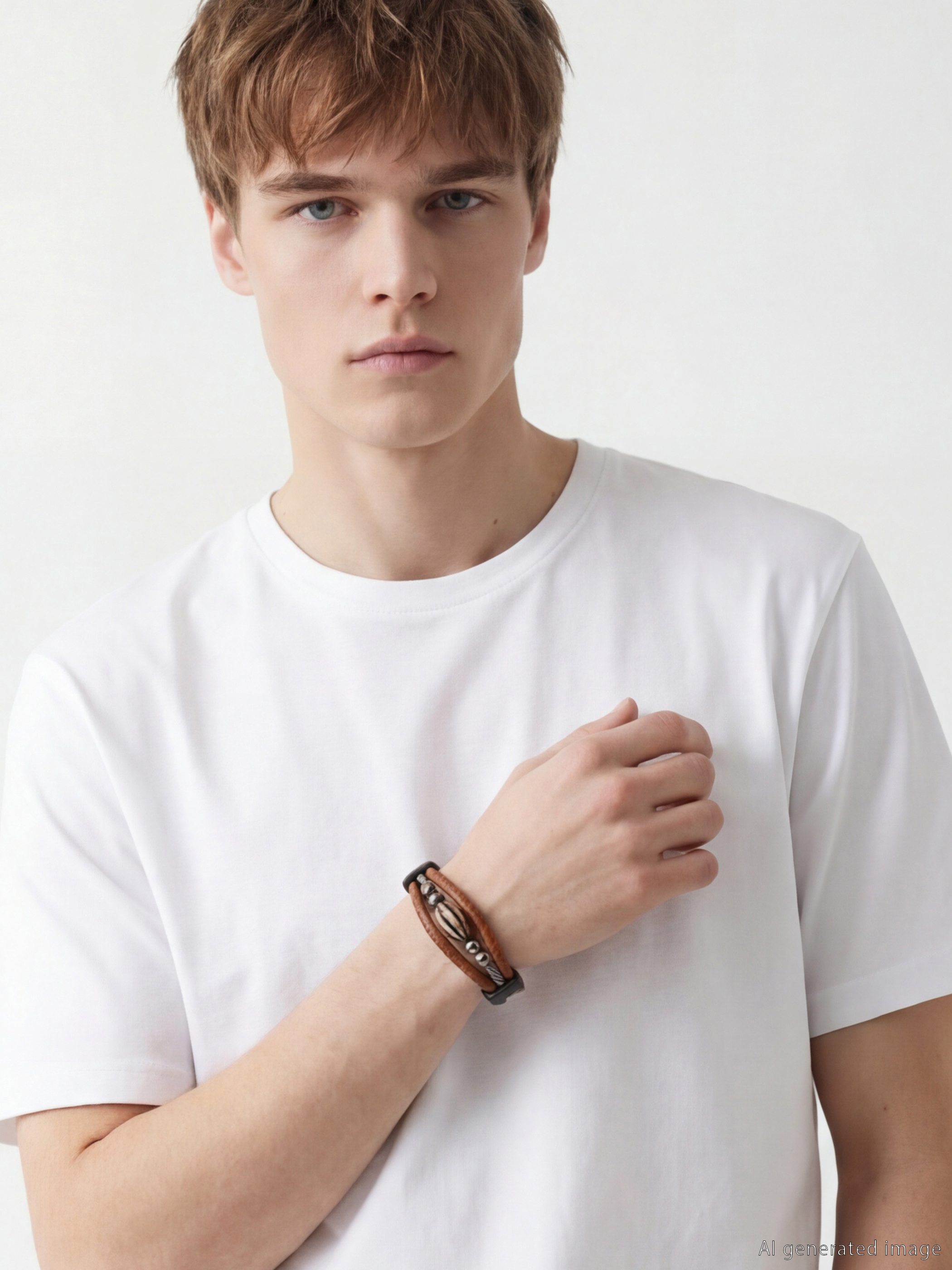 Kahverengi Taşlı Erkek Bileklik-1