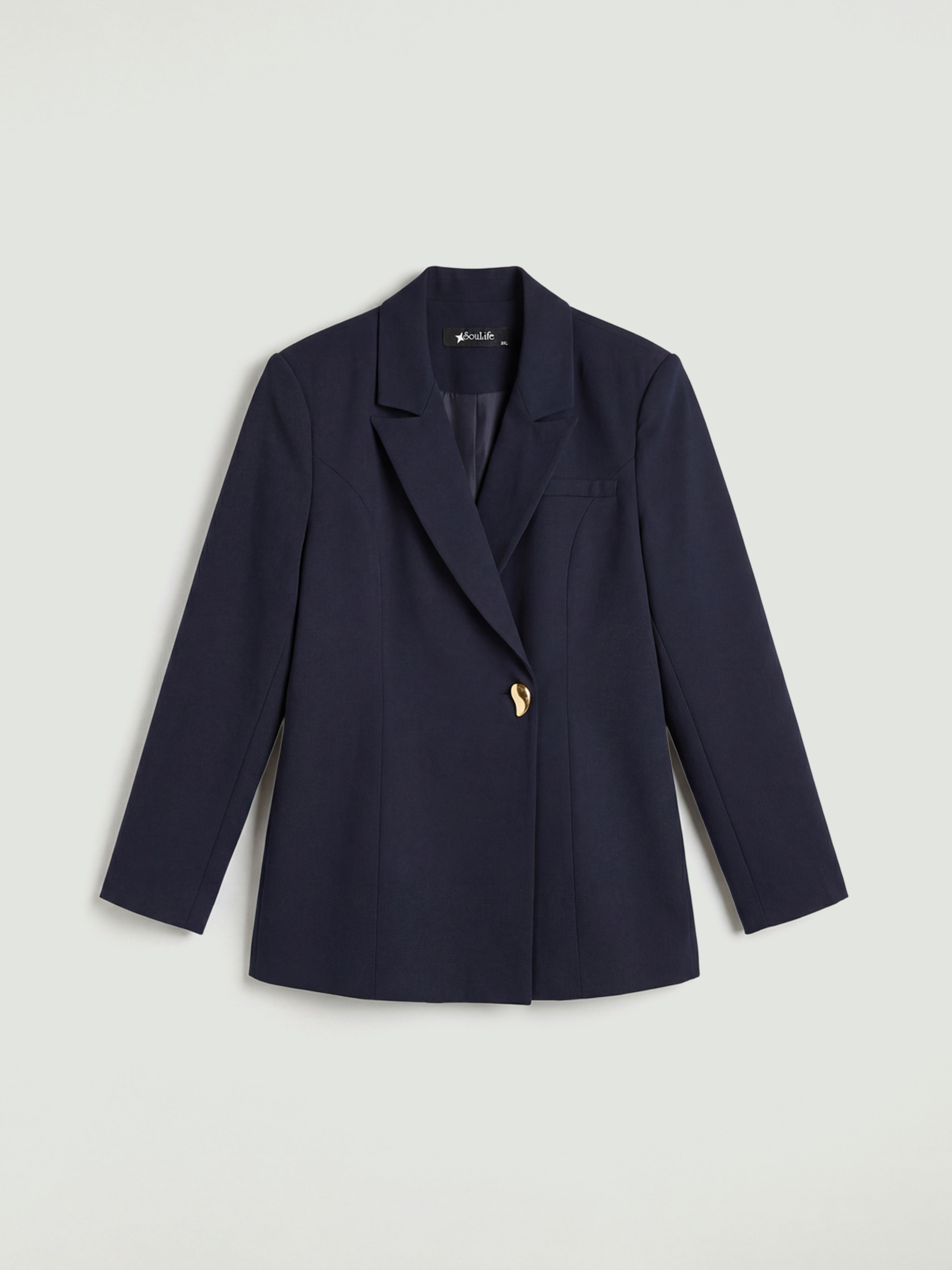 Lacivert Kruvaze Yaka Kadın Blazer Ceket-4