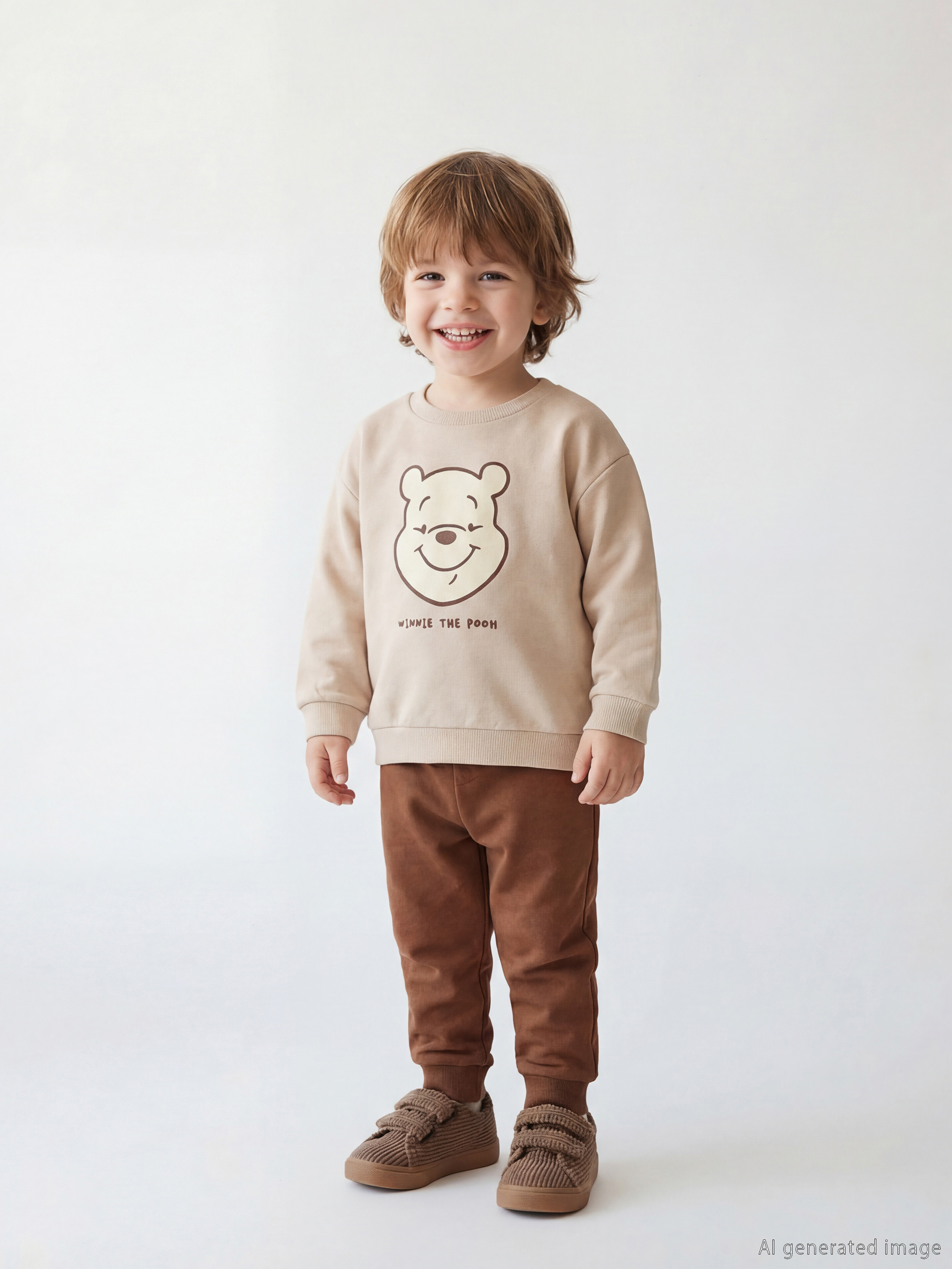 LCW baby Winnie the Pooh Baskılı Erkek Bebek Sweatshirt ve Eşofman Altı - S6NE71Z1-ZE7