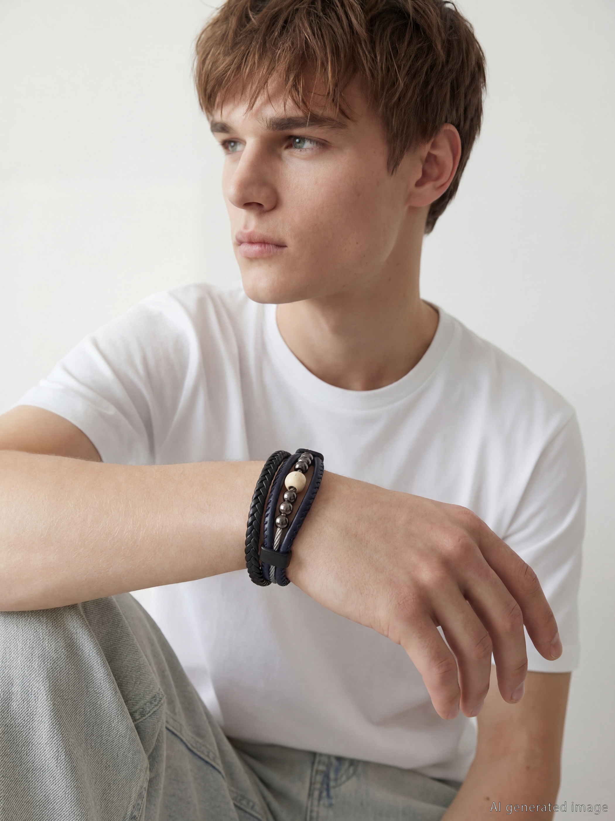 LCW ACCESSORIES Taşlı Erkek Bileklik - S6NE87Z8-CRP