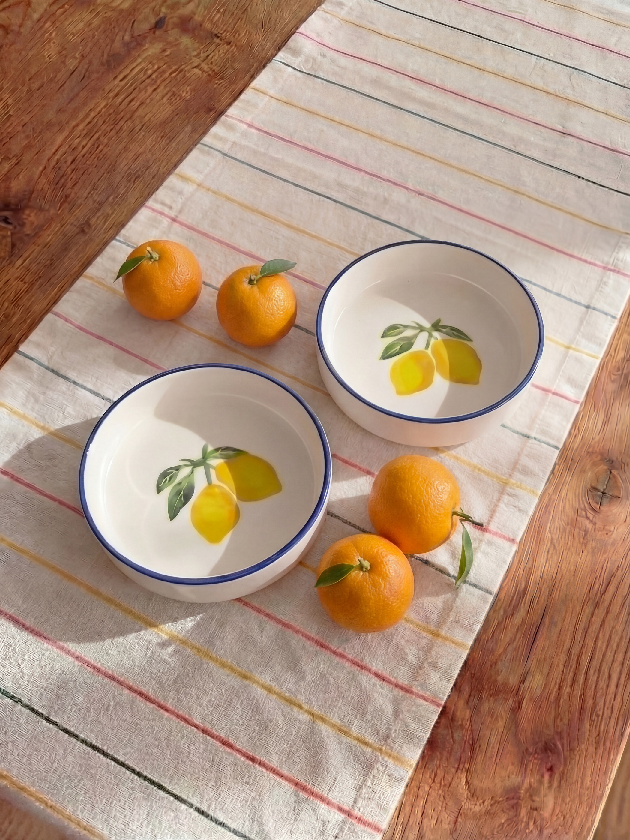 Karışık Limon Baskılı Seramik Kase 2'li 13 cm-1