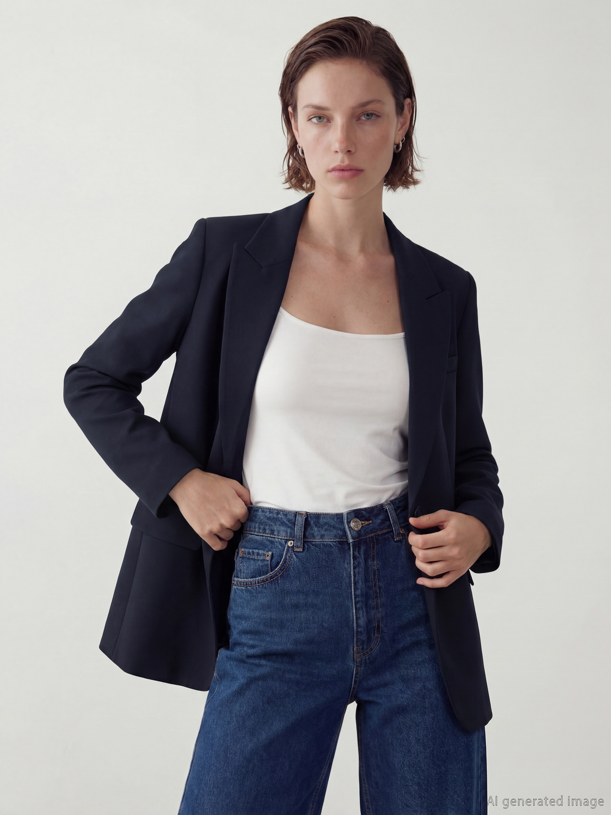 LCW Vision Krep Kadın Blazer Ceket - S6NH82Z8-CT8