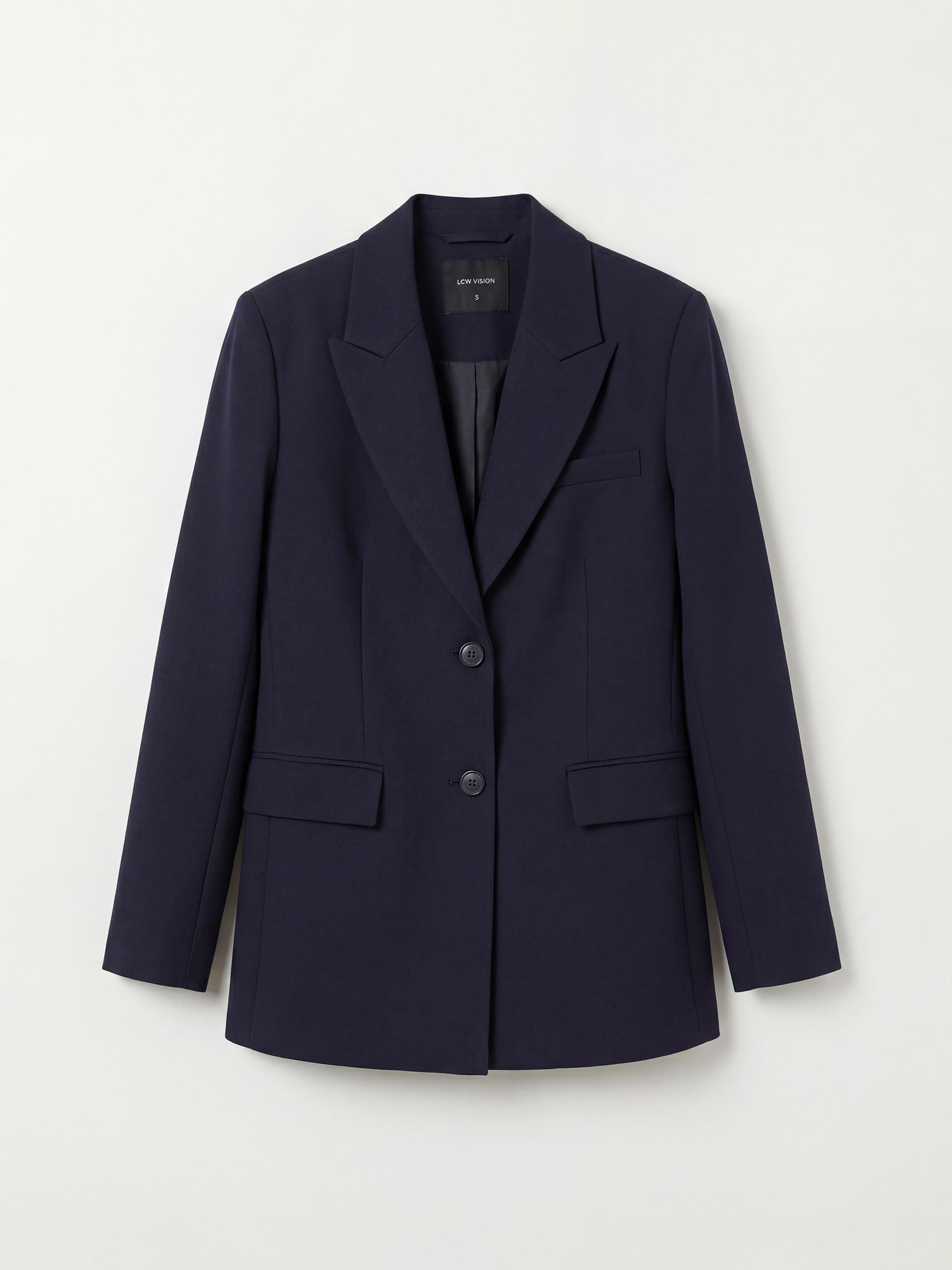 Lacivert Krep Kadın Blazer Ceket-5