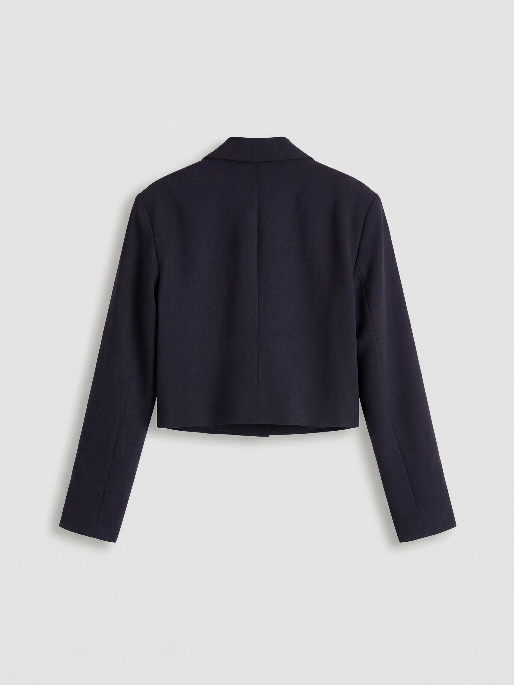 Lacivert Kadın Crop Blazer Ceket-5