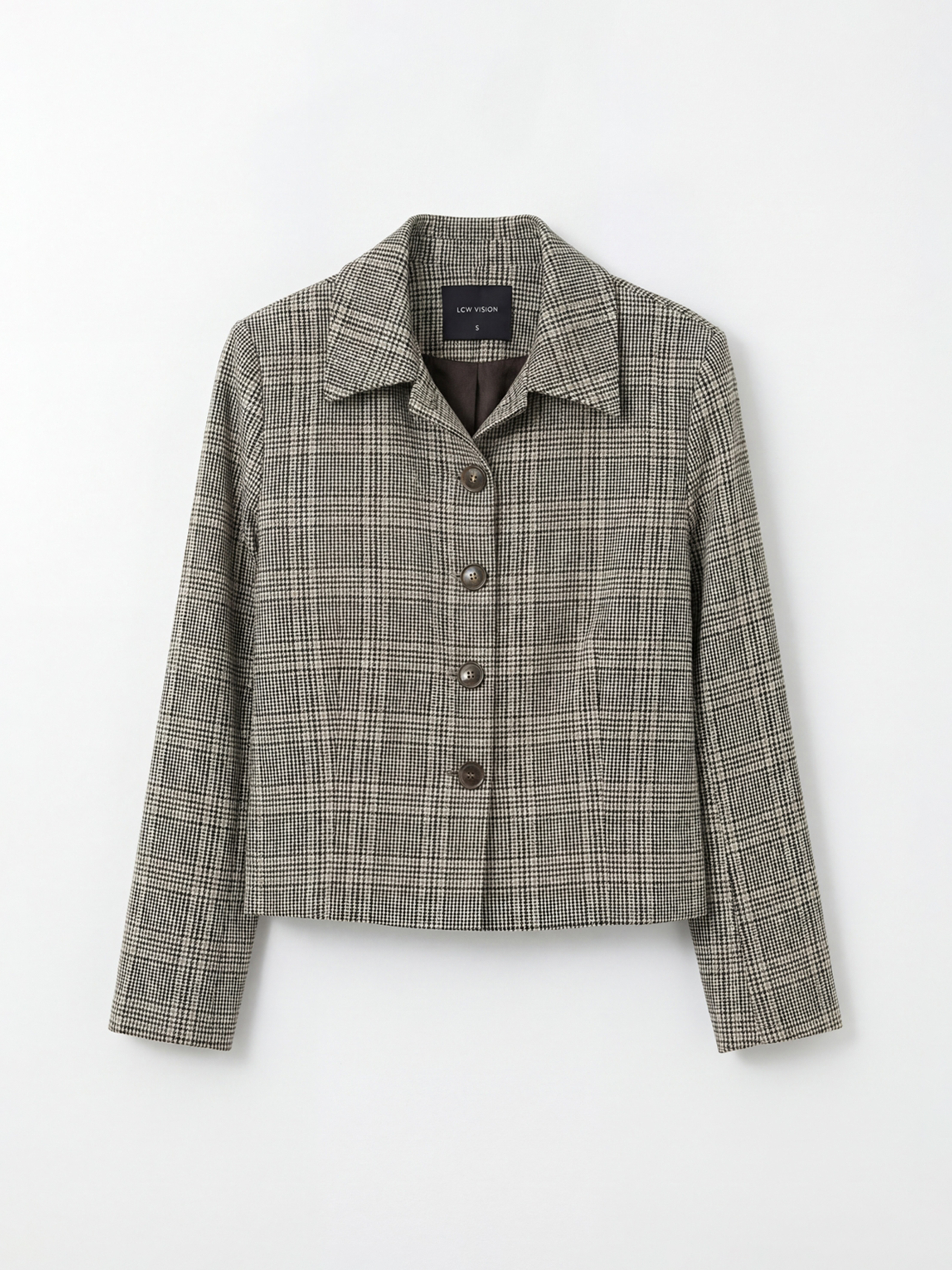 LCW Vision Gömlek Yaka Ekose Kadın Ceket - S6NI13Z8-LLL