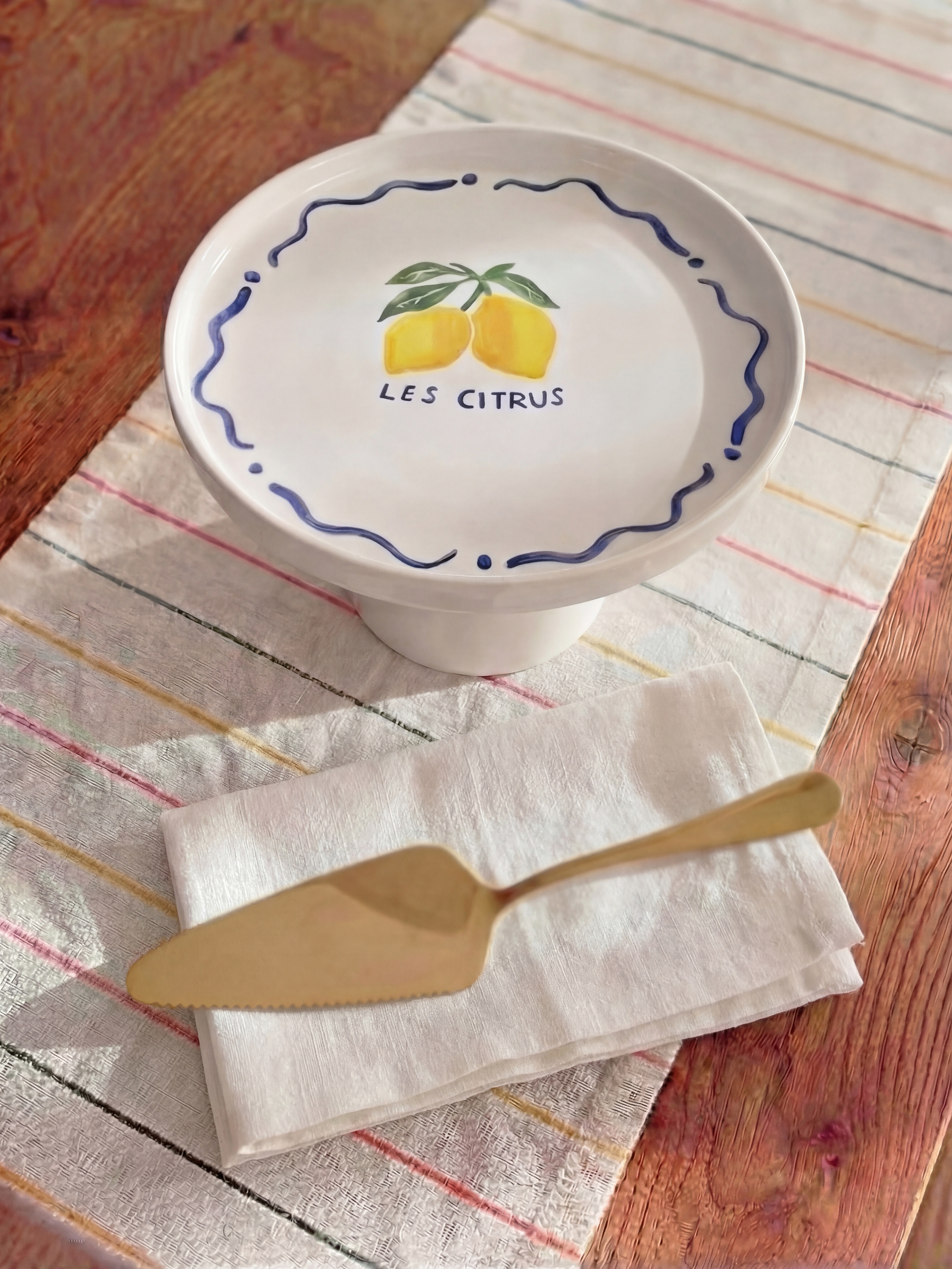 LCW HOME Yuvarlak Limon Baskılı Seramik Ayaklı Sunumluk - S6NI54Z8-F9C