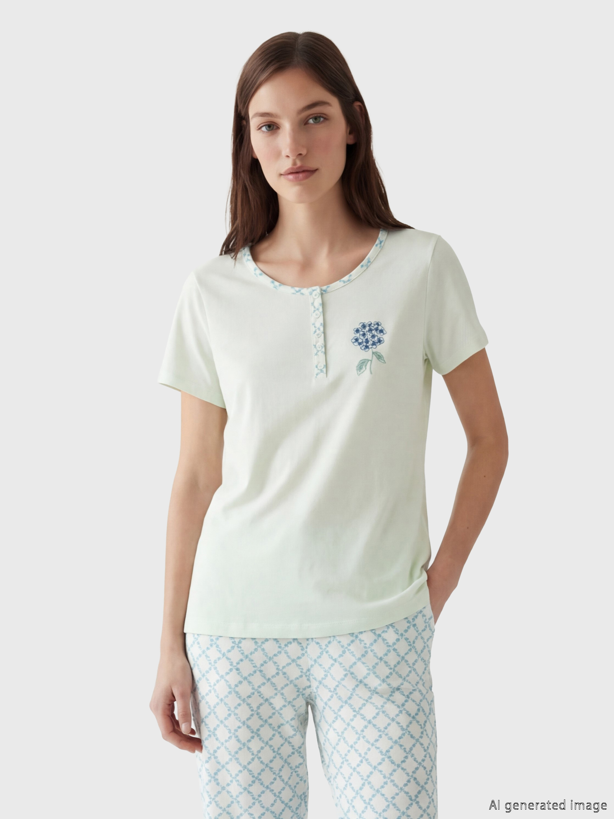 LCW DREAM Çiçekli Kadın Pijama Üst