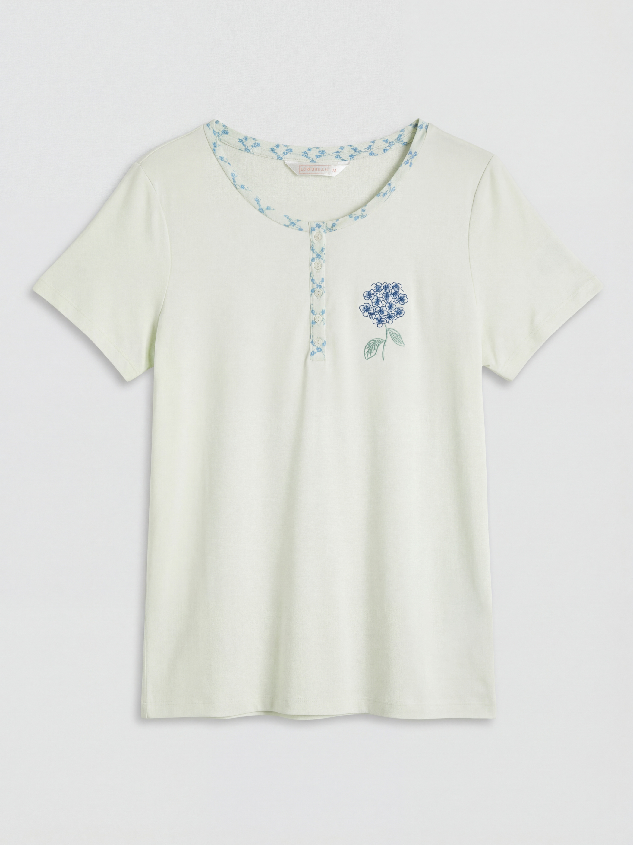 Yeşil Çiçekli Kadın Pijama Üst-4