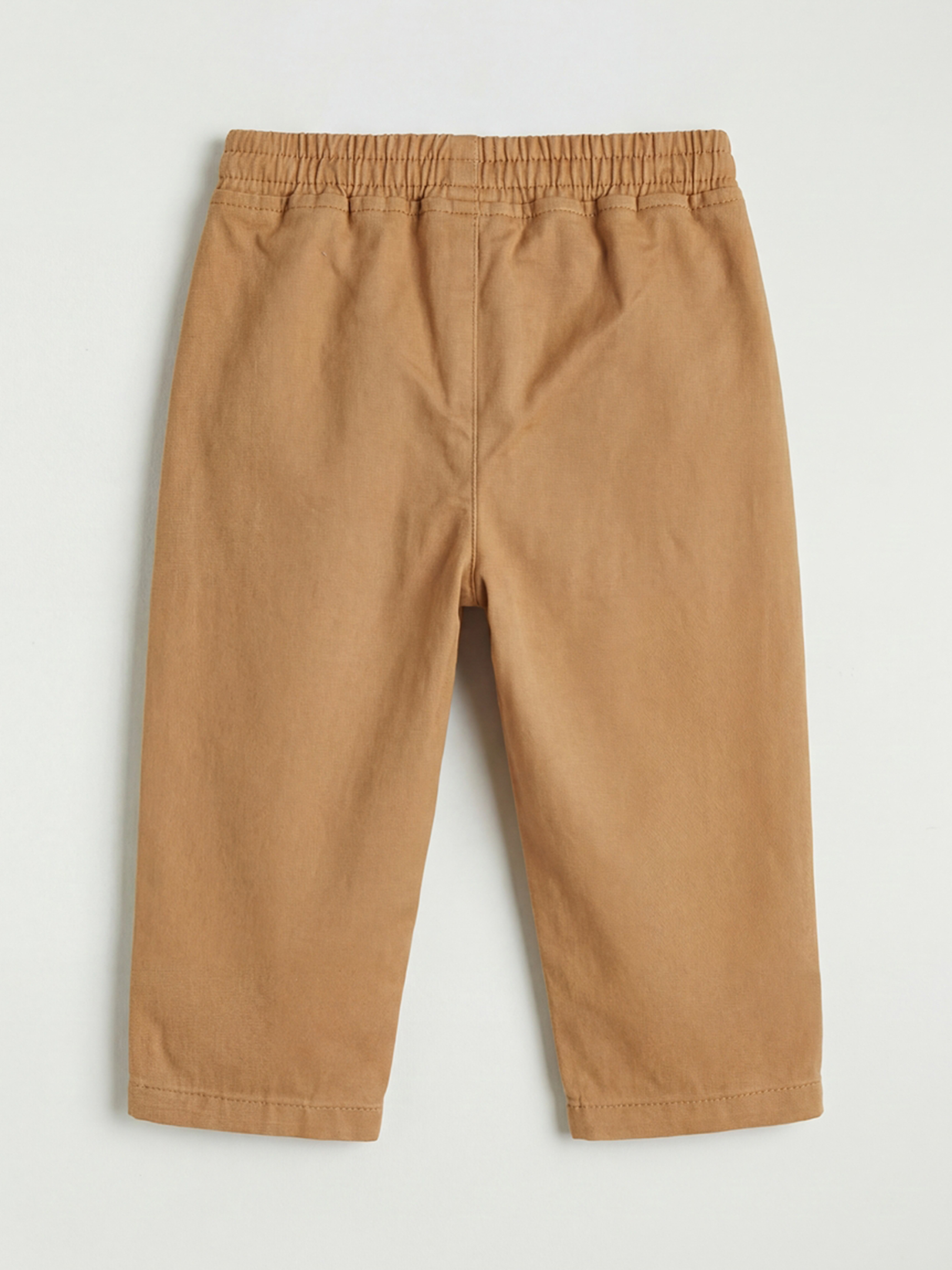 Bej Nakışlı Erkek Bebek Gabardin Gömlek ve Pantolon-4